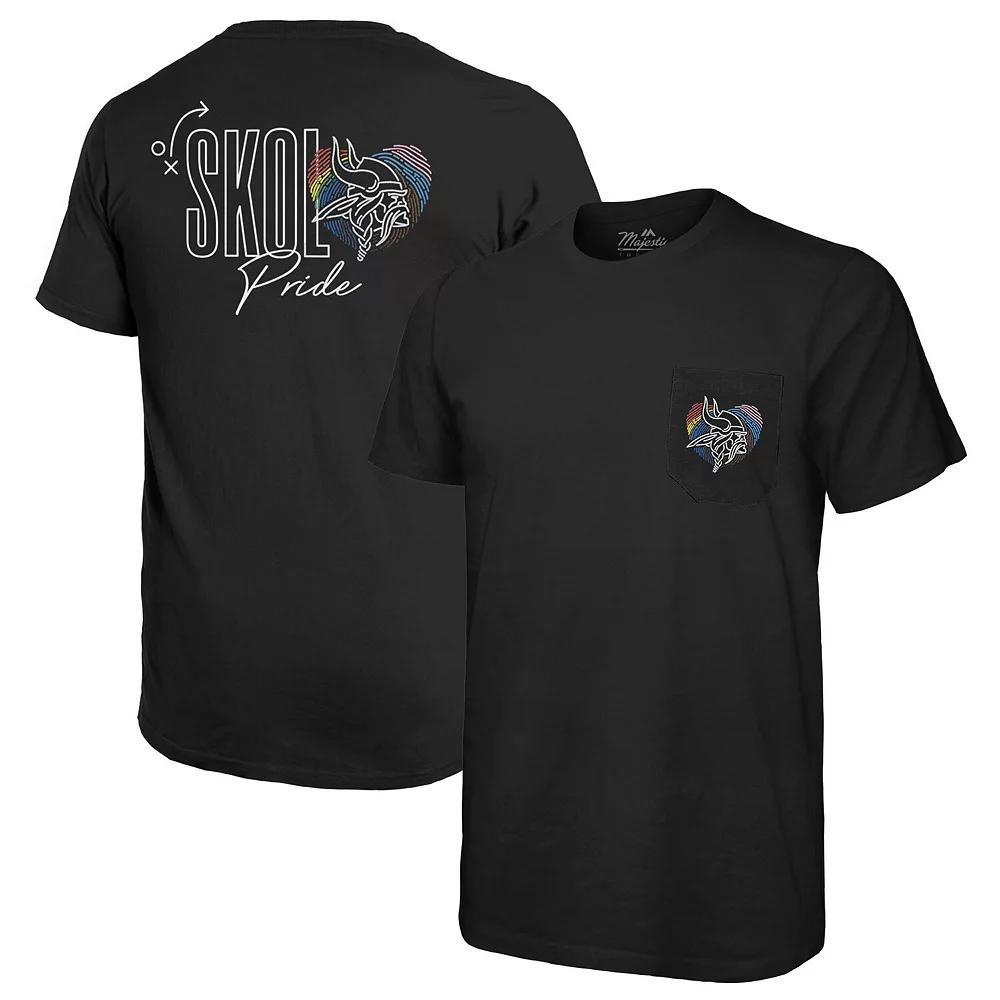 Men's Majestic Threads Black Minnesota Vikings Pride Pocket T-Shirt, Size: XL Product Image