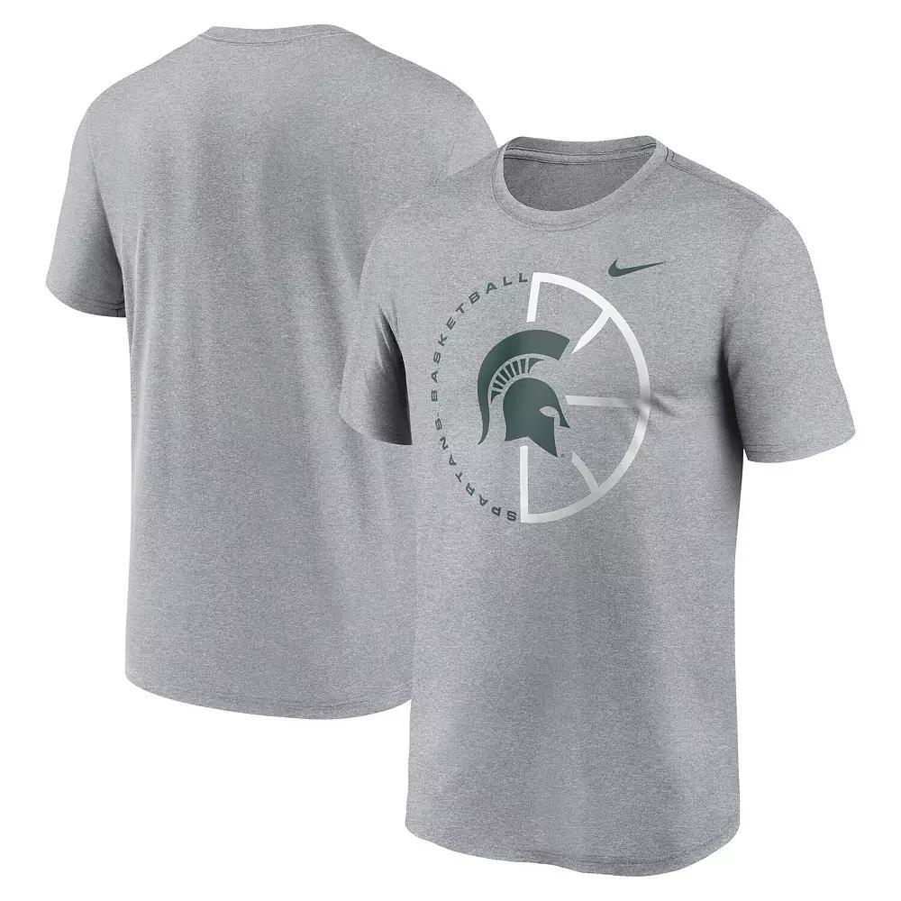 Men's Nike Heather Gray Michigan State Spartans Legend Basketball Icon Performance T-Shirt, Size: 2XL, Grey Product Image