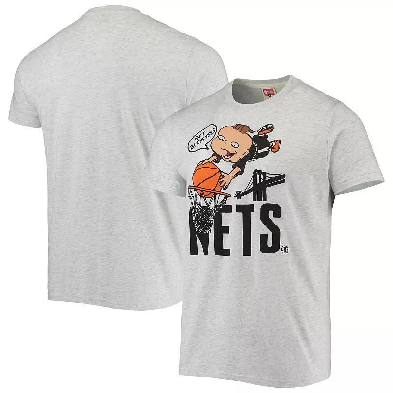 Mens Homage Ash Brooklyn Nets NBA x Rugrats Tri-Blend T-Shirt Product Image