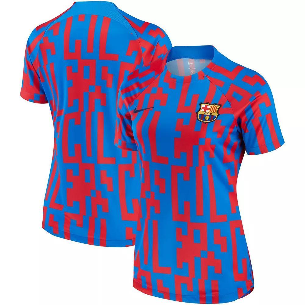 Women's Nike Blue Barcelona 2022/23 Pre-Match Home Performance Top, Size: XL, Bar Blue Product Image
