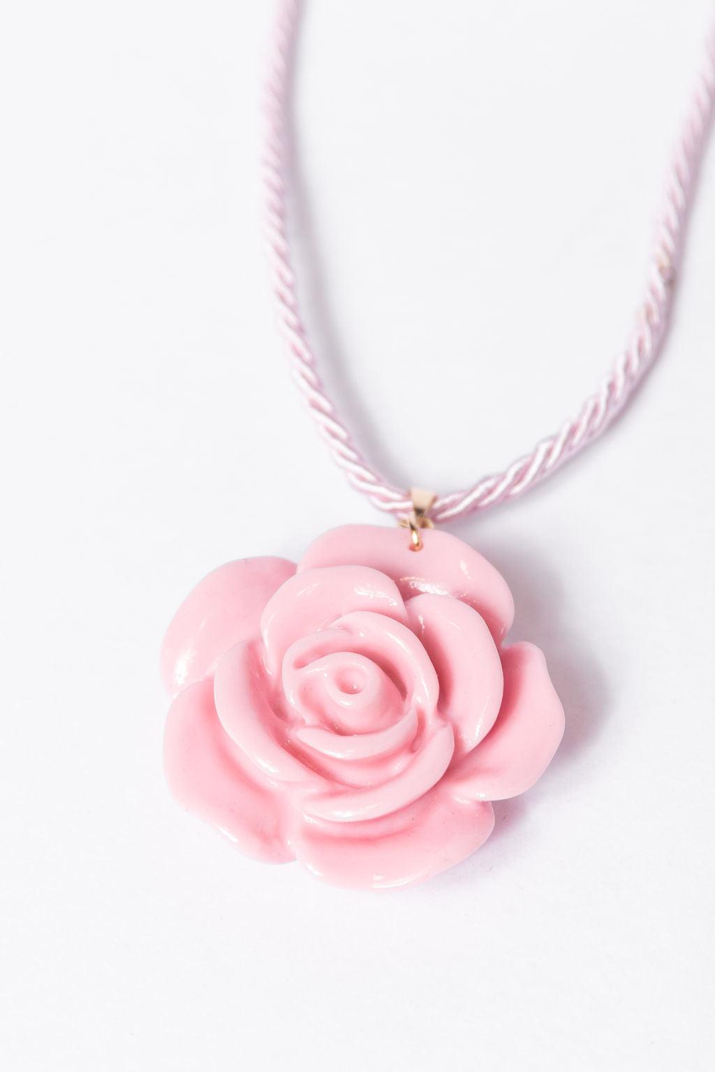 Pink Rose Rope Necklace SALE Product Image