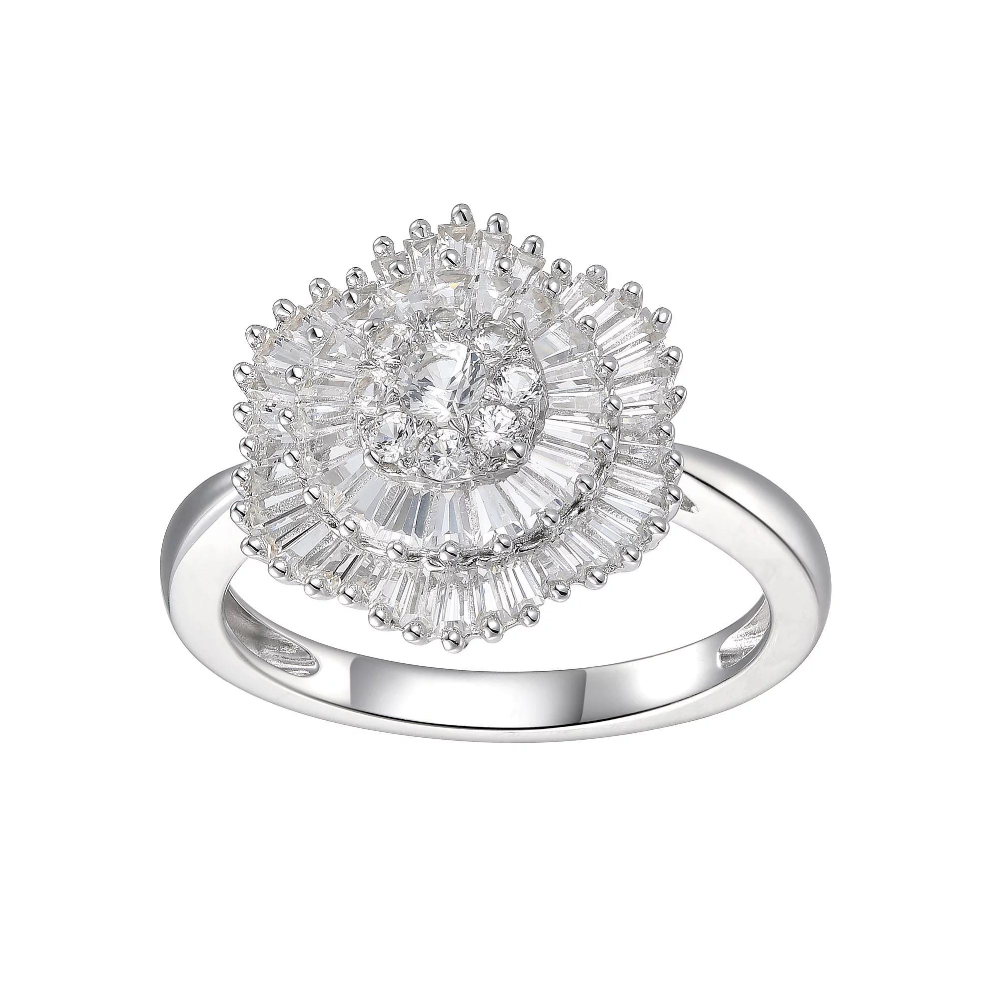 Sterling Silver Cubic Zirconia Cluster Ring, Women's, Size: 8 Product Image