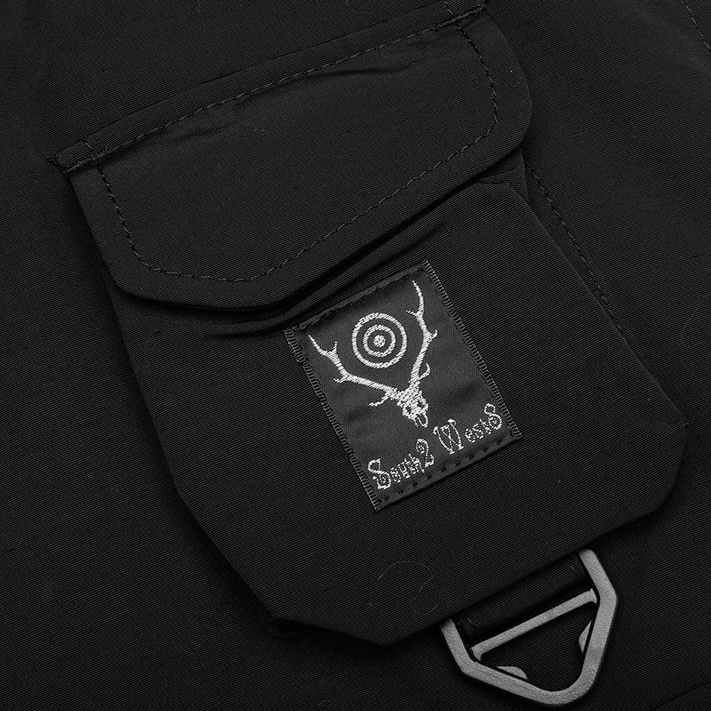 Multi-Pocket Zipped Down Vest - Black Male Product Image