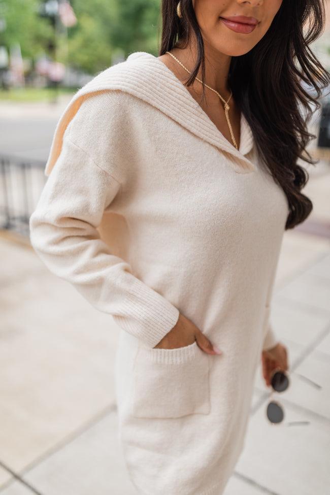 What It Seems Ivory Collared Sweater Dress FINAL SALE Product Image