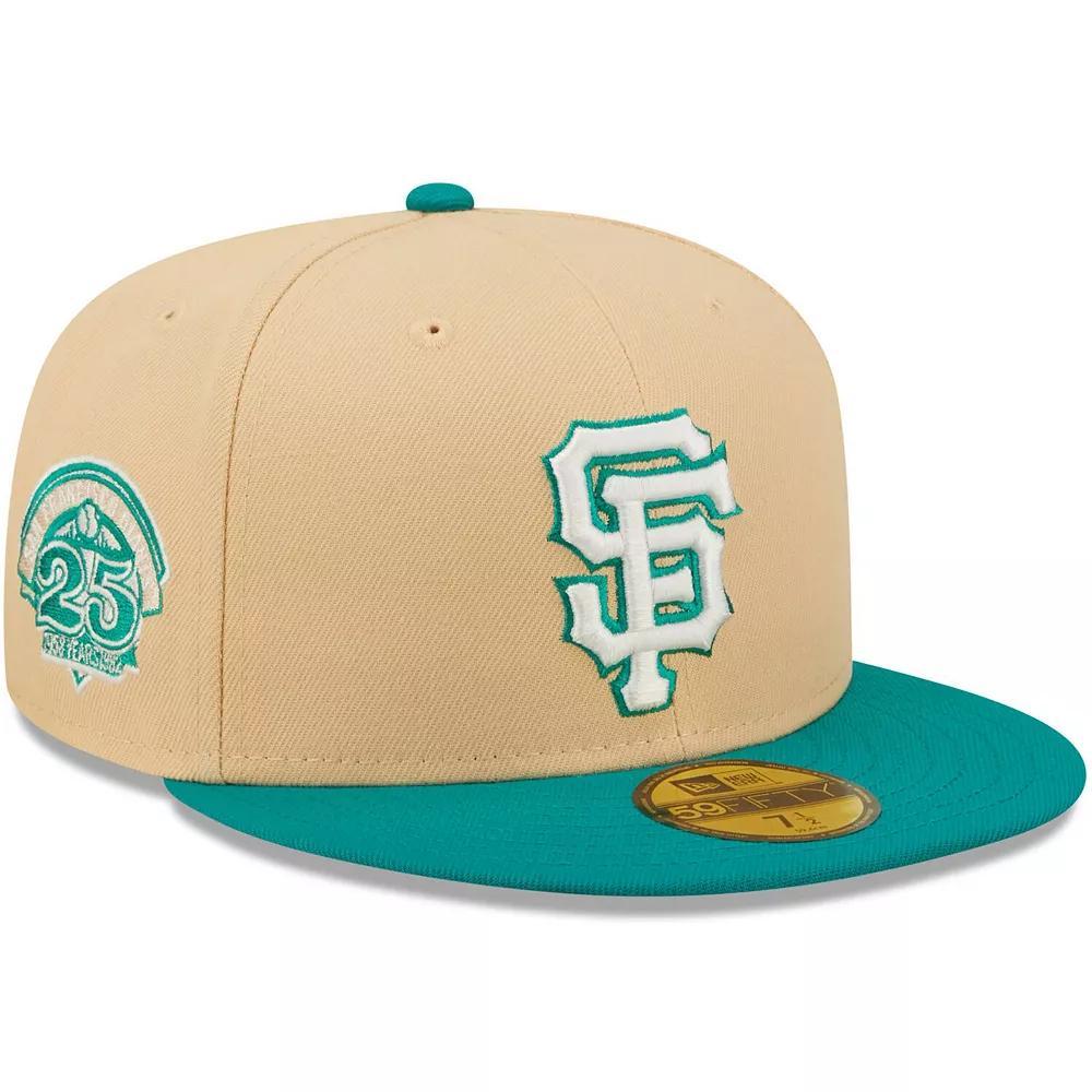 Men's New Era Natural/Teal San Francisco Giants Mango Forest 59FIFTY fitted hat, Size: 7 5/8, Beige Product Image