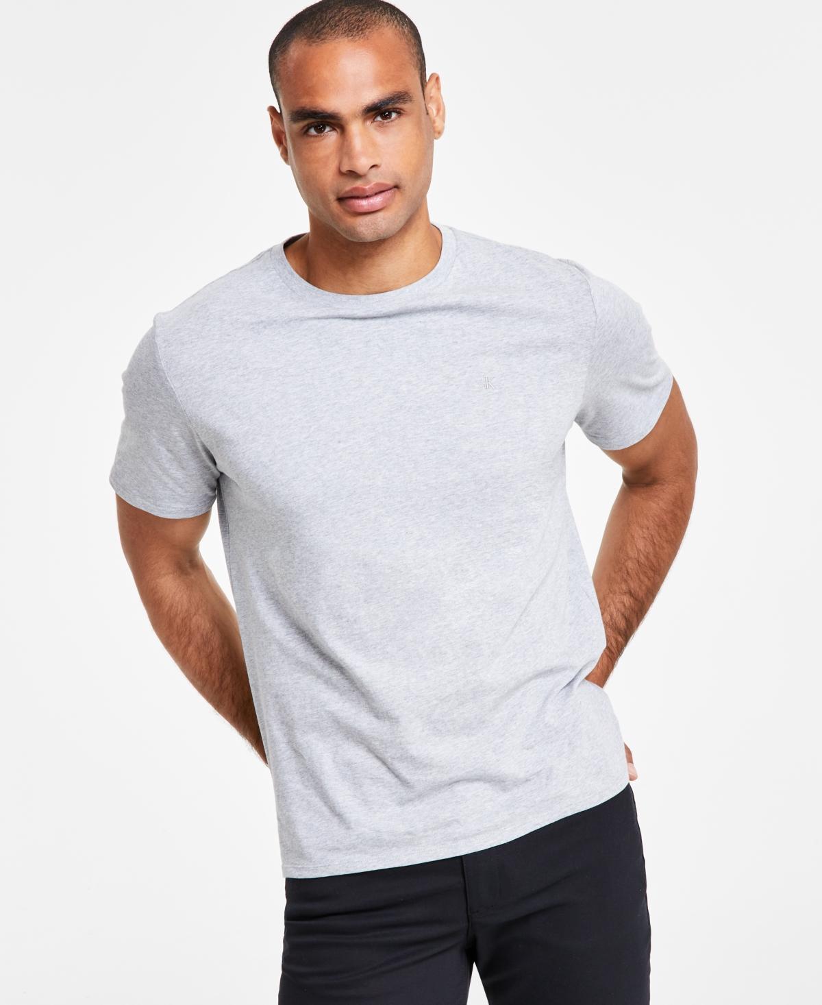 Calvin Klein Men's Smooth Cotton Monogram Logo T-Shirt - Grey - XXL Product Image