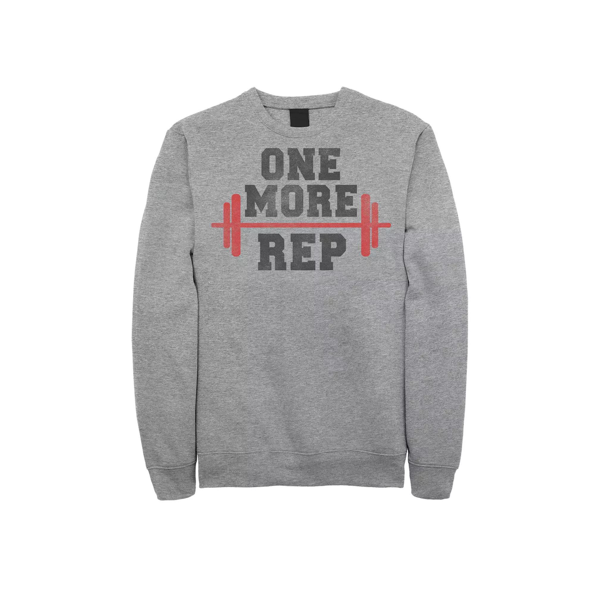 Men's One More Rep Dumbbell Graphic Fleece Pullover, Size: Medium, Athletic Grey Product Image