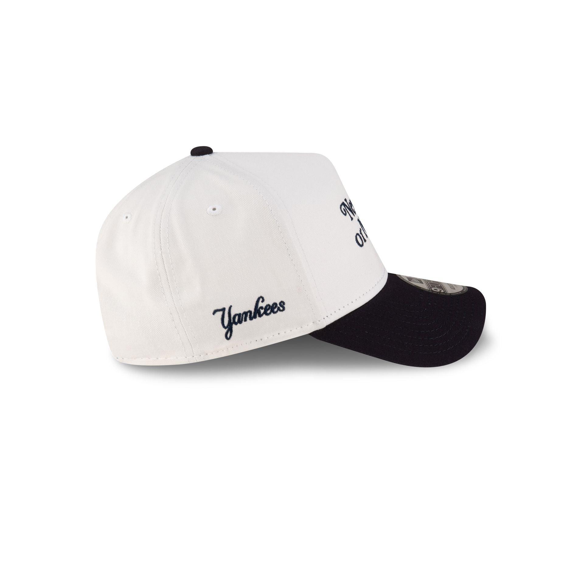 New York or Nowhere x New York Yankees White Wordmark 9FORTY A-Frame Snapback Hat Male Product Image