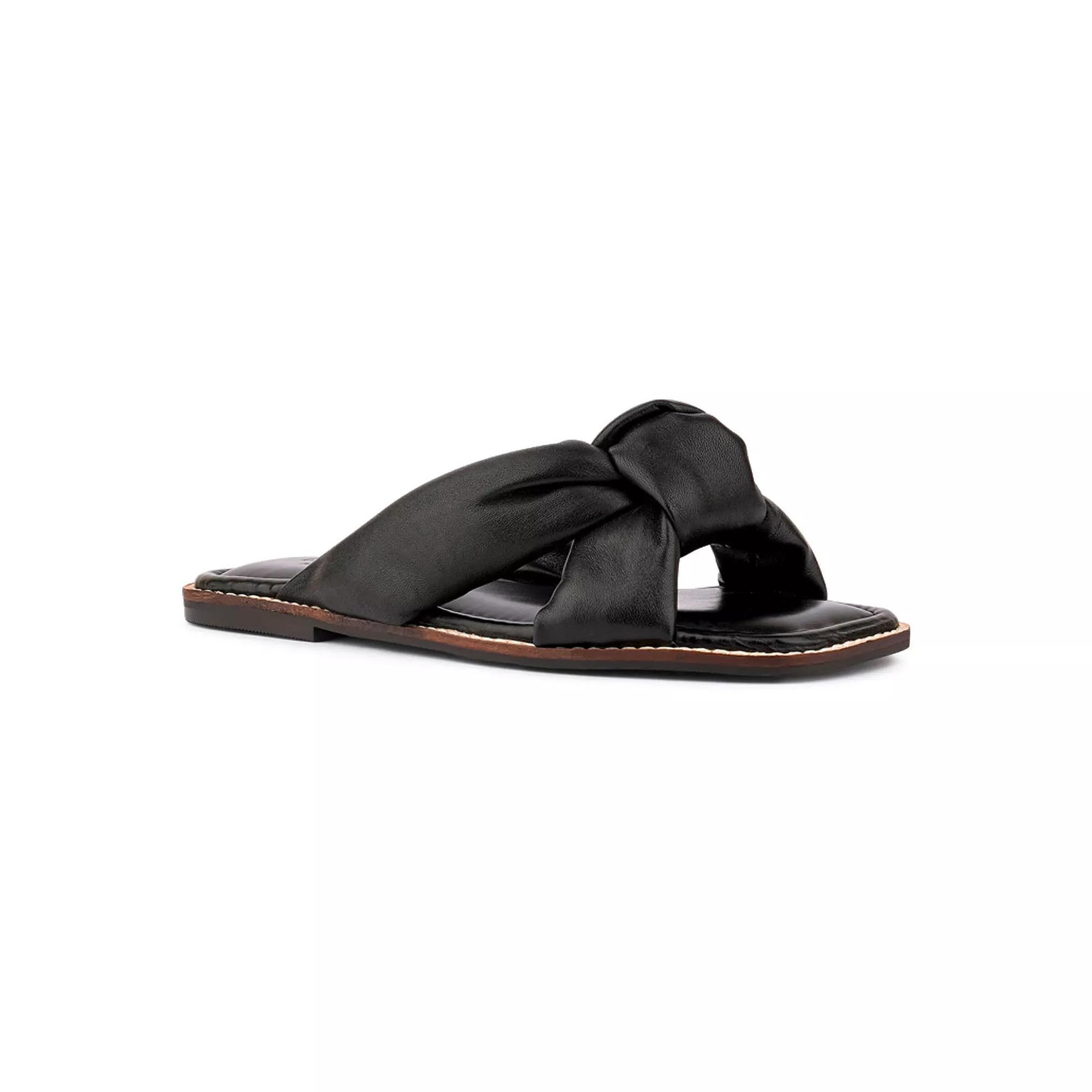 Rag & Co Chubs Women's Leather Slide Sandals, Size: 5, Black Product Image