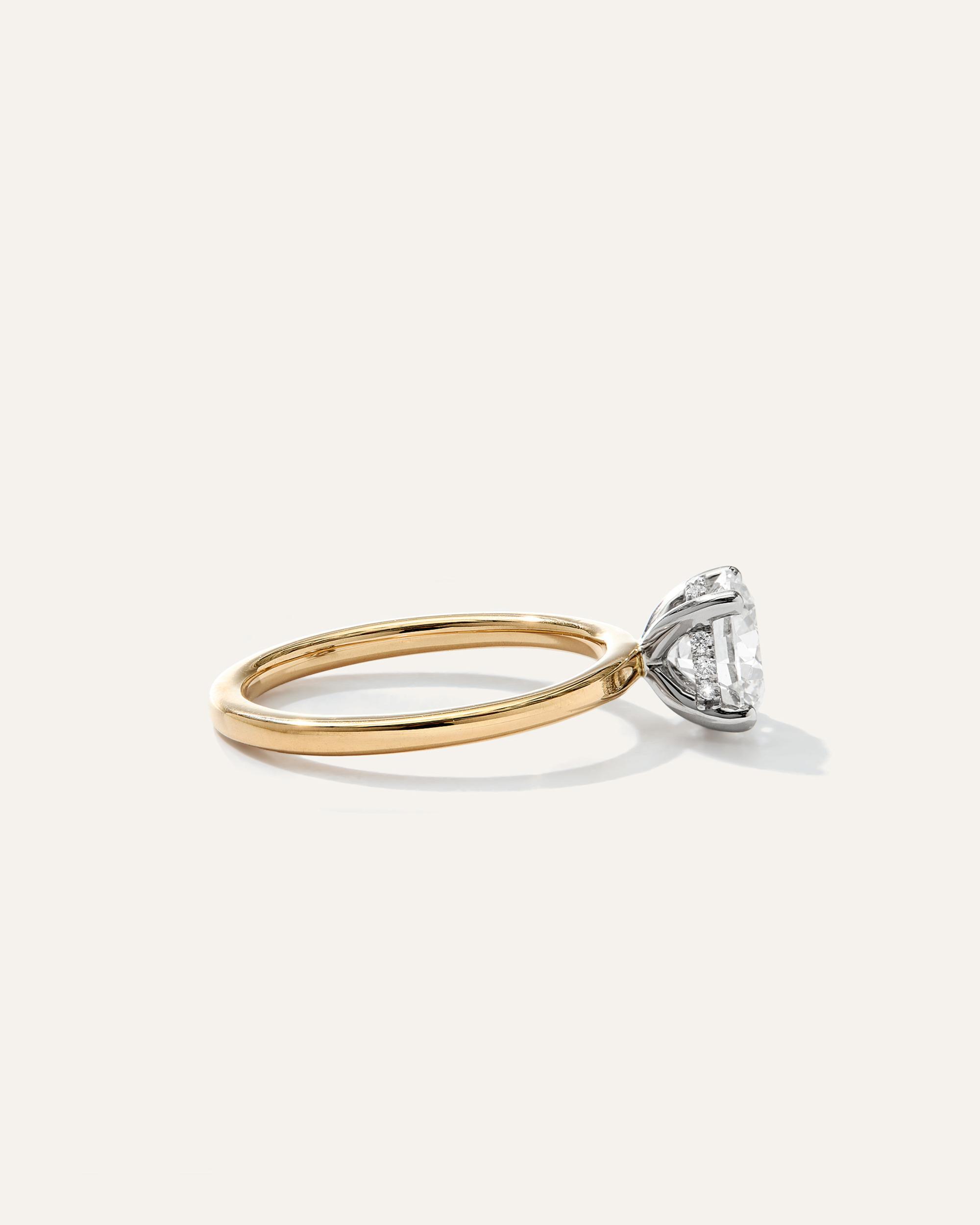 Quince | Women's Lab Grown Diamond Round Petite Hidden Halo Engagement Ring Product Image