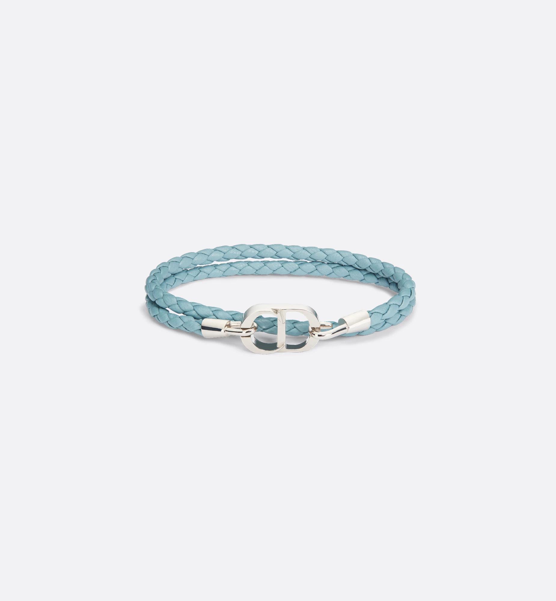 CD Icon Braided Leather Double Bracelet Product Image