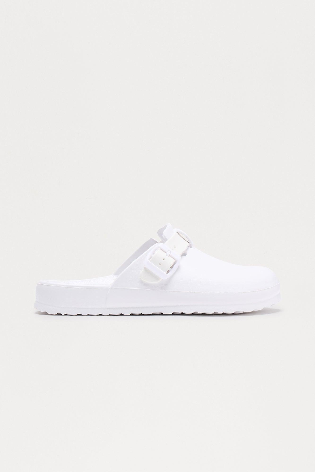 Mellow Buckle Slides - White Product Image