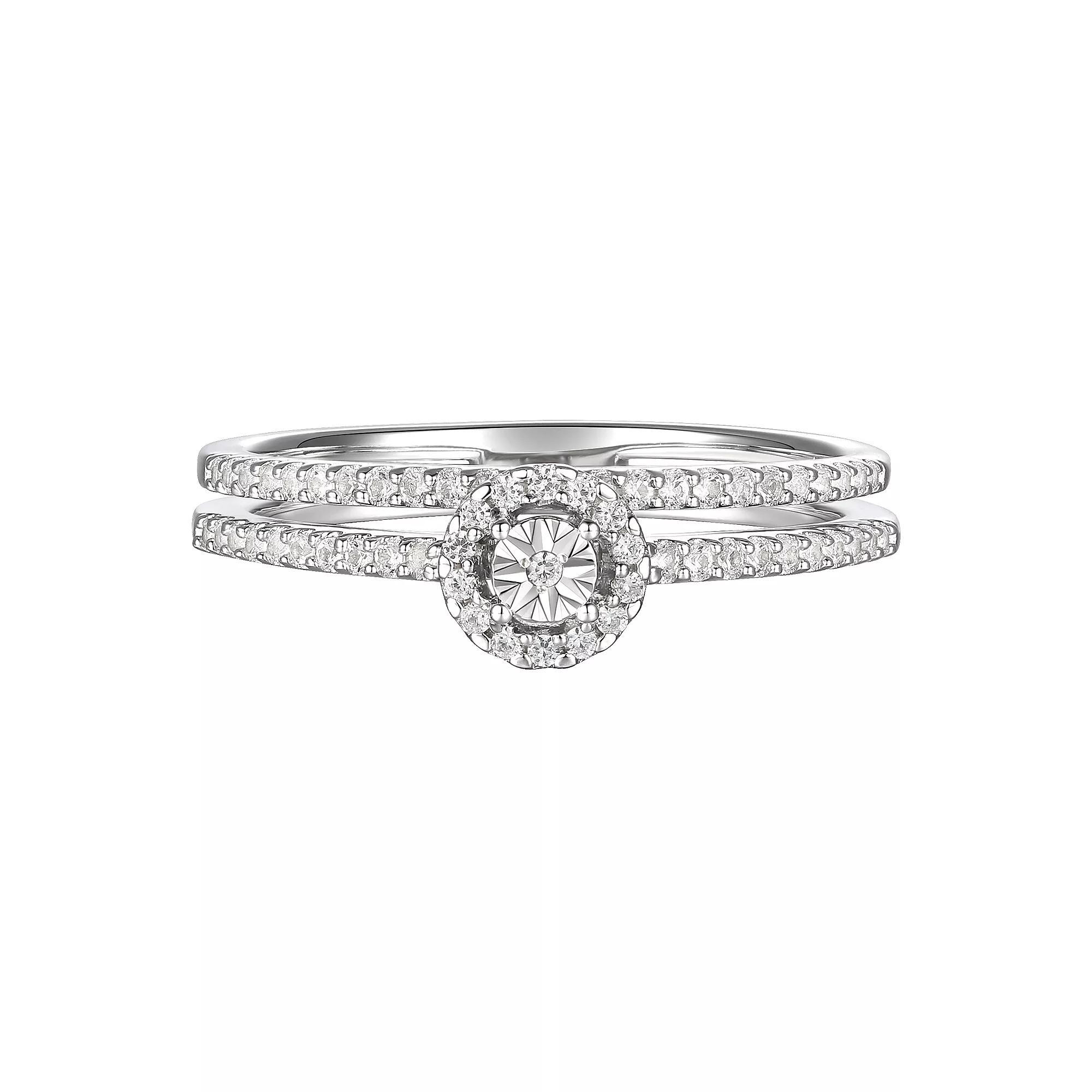 Sterling Silver 1/4 Carat T.W. Diamond Ring, Women's, Size: 6 Product Image
