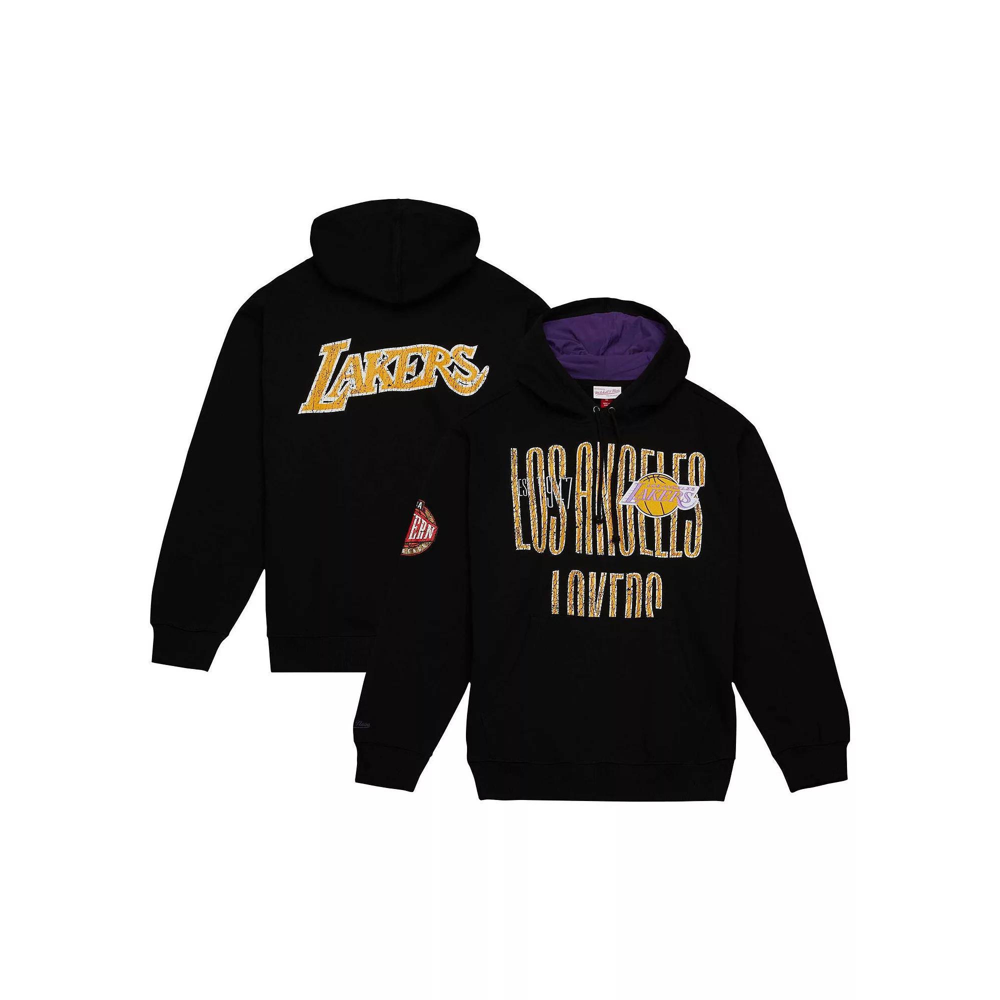 Men's Mitchell & Ness Black Los Angeles Lakers Hardwood Classics OG 2.0 Pullover Hoodie, Size: Medium Product Image