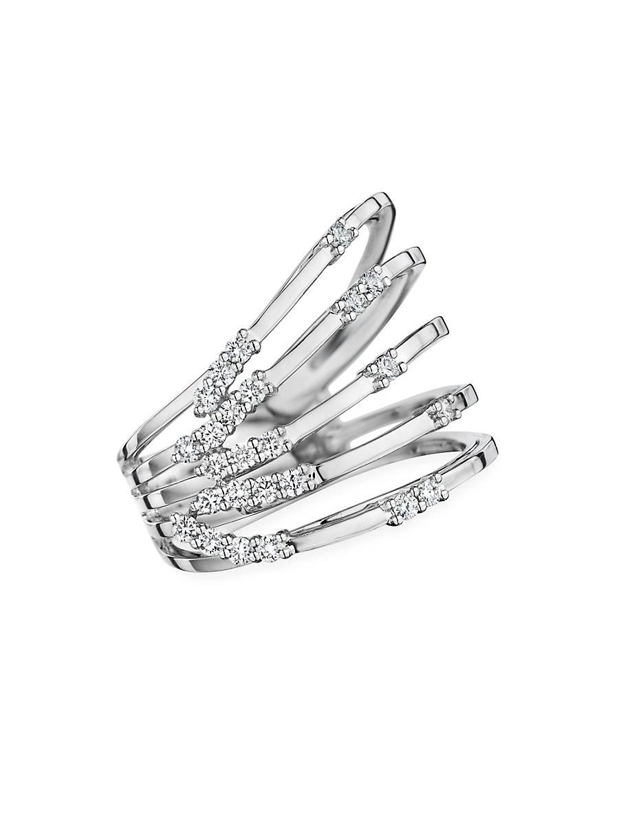 Womens Luminus 18K White Gold & Diamond Stacked Ring Product Image