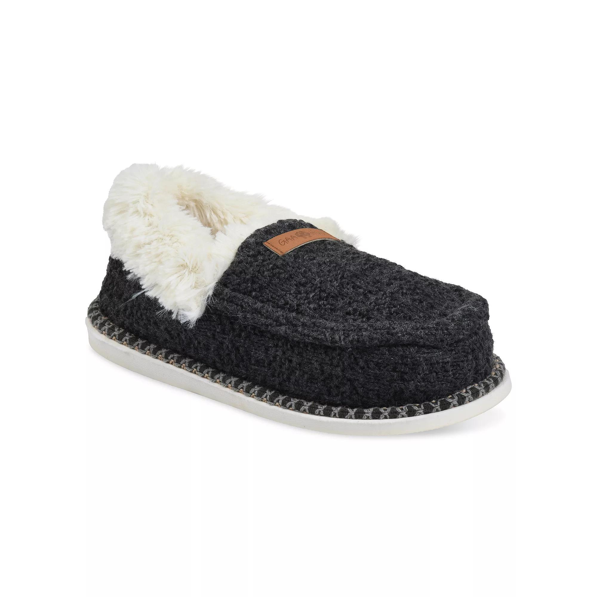 GaaHuu® Textured Knit Women's Moccasin Slippers, Size: Small, Grey Grey Product Image