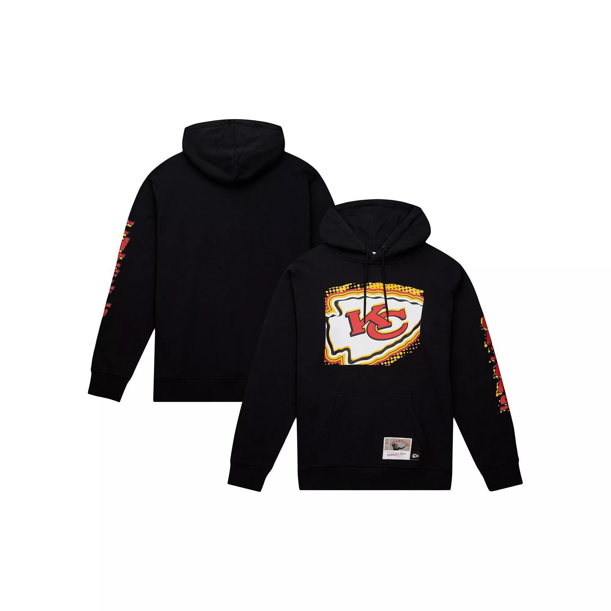 Men's Mitchell & Ness Black Kansas City Chiefs Gridiron Classics Big Face 7.0 Pullover Hoodie, Size: Medium Product Image