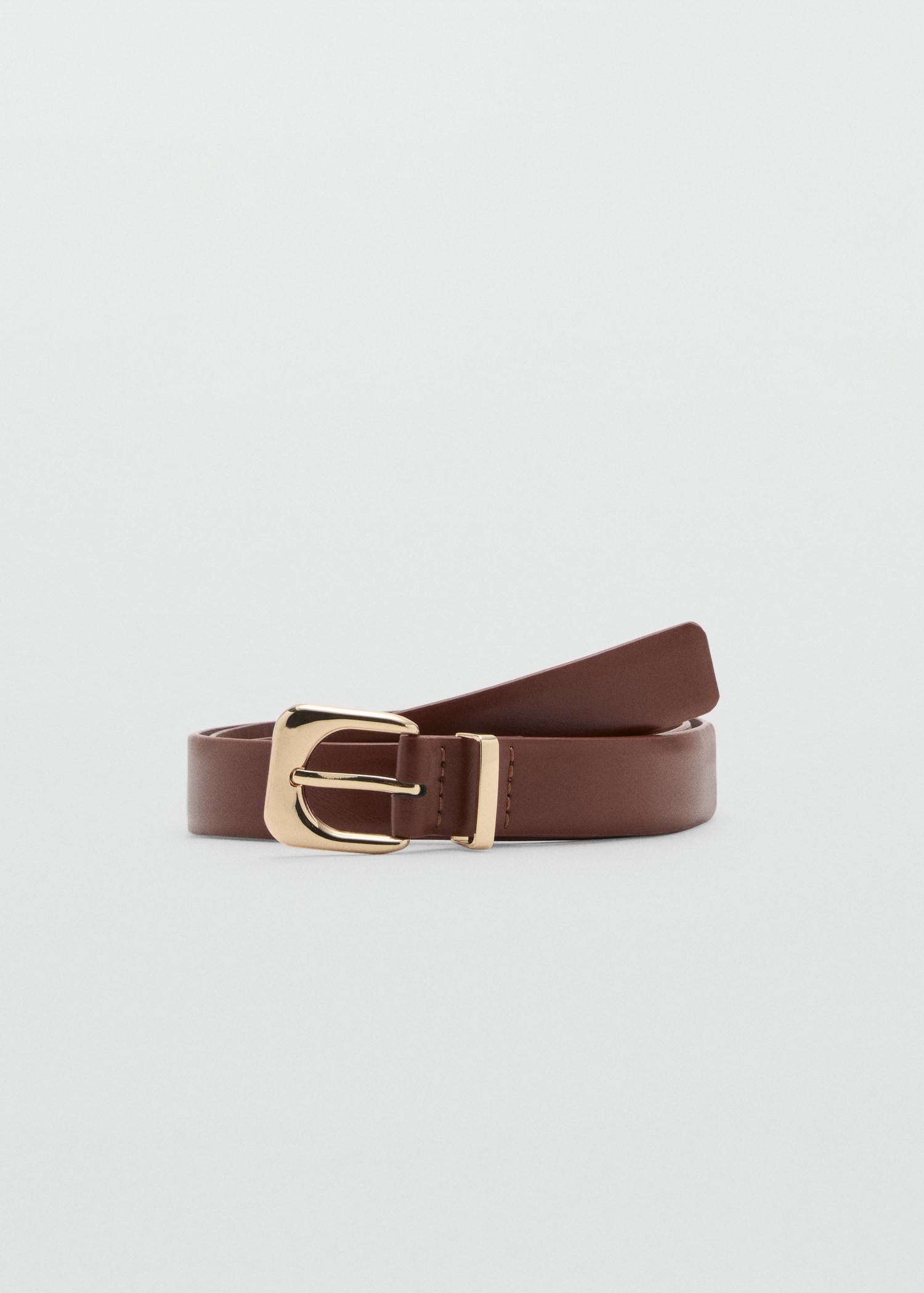Leather effect belt with buckle - Women | MANGO USA Product Image