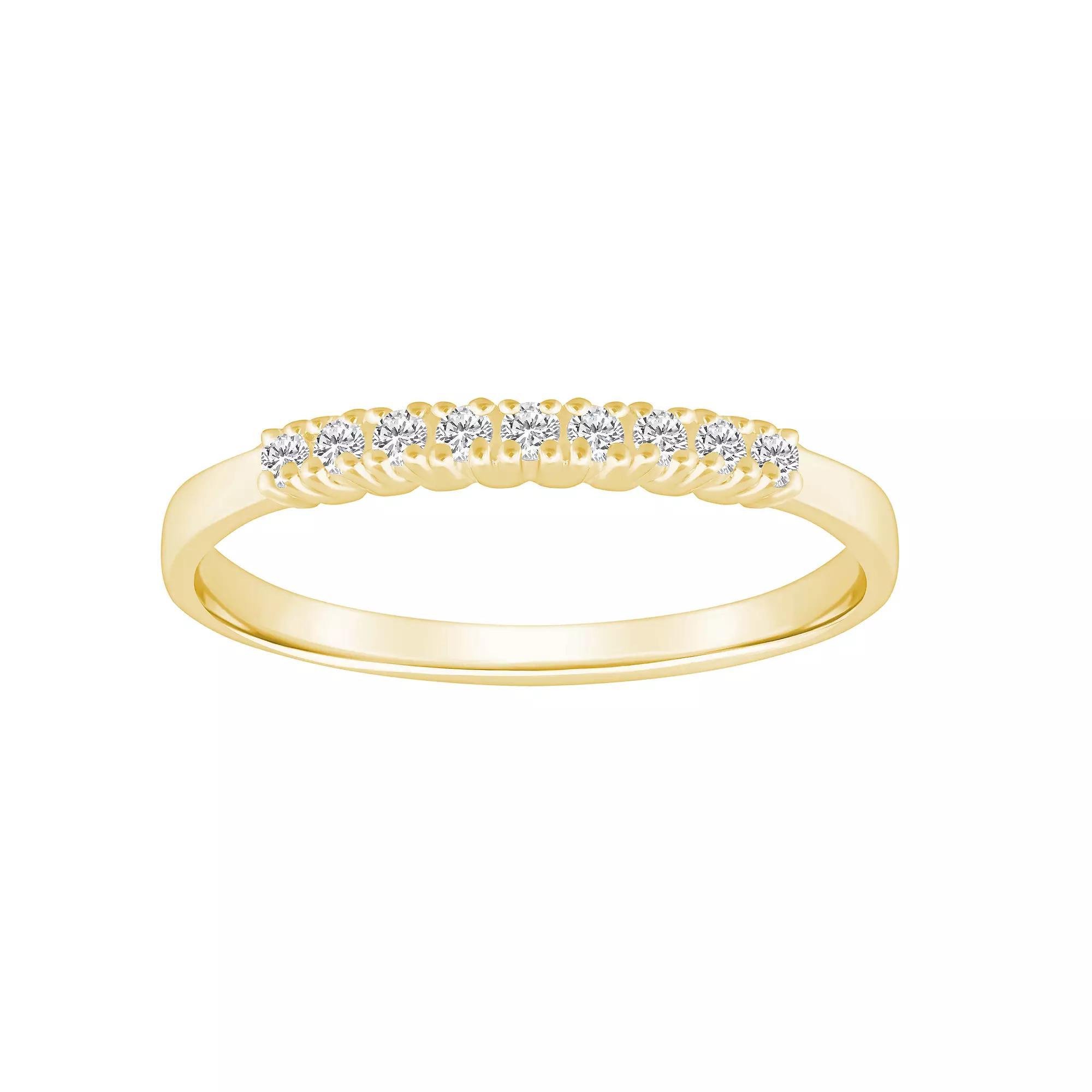 Alyson Layne 14k Gold 1/7 Carat T.W. Diamond 9-Stone Wedding Ring, Womens Pink Product Image