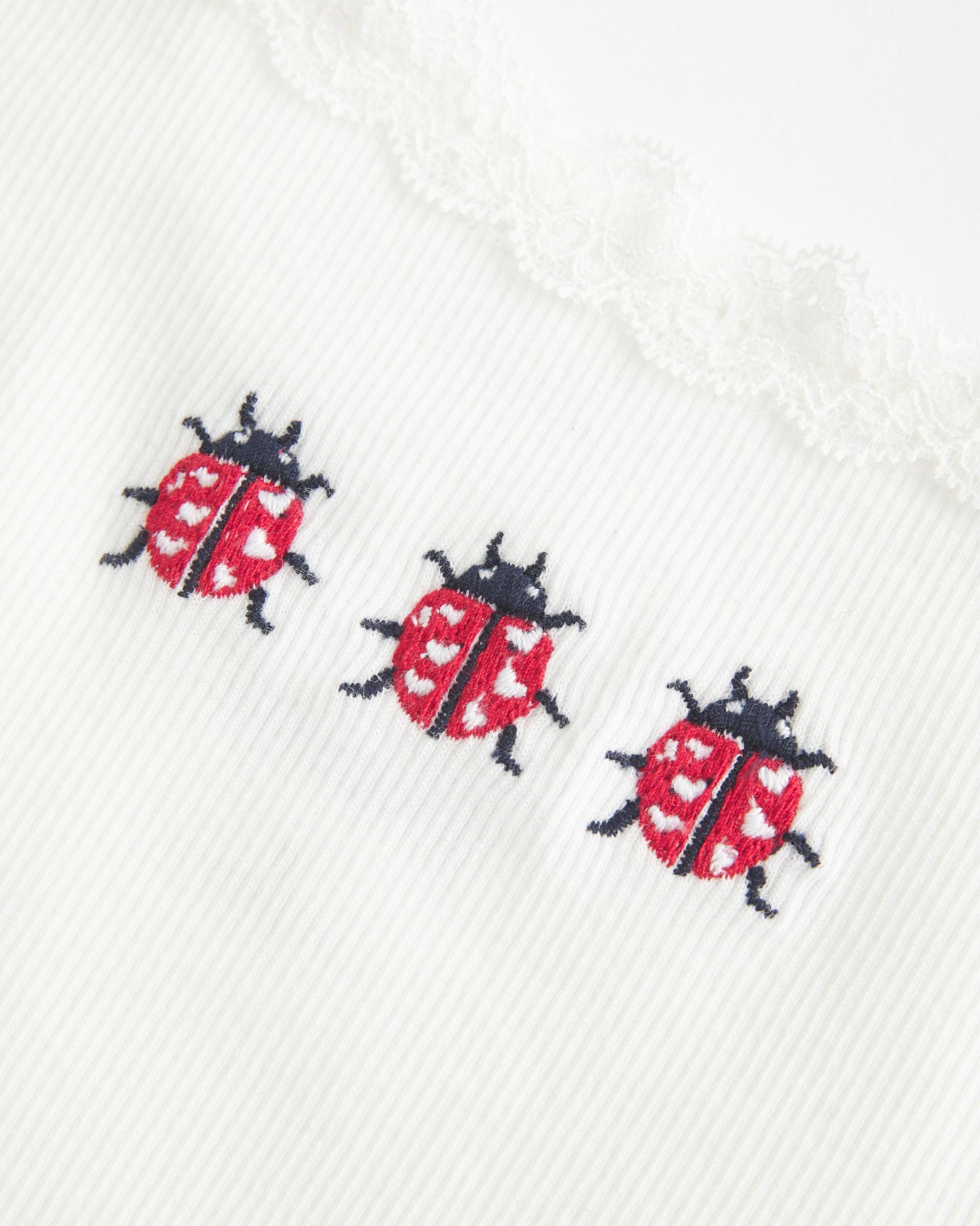 Lace Trim Ladybug Graphic Tank Product Image