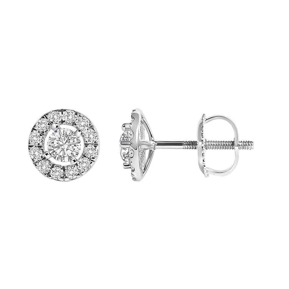 Sophie Miller Rose-Tone Sterling Silver Cubic Zirconia Earrings, Women's, Pink Tone Product Image