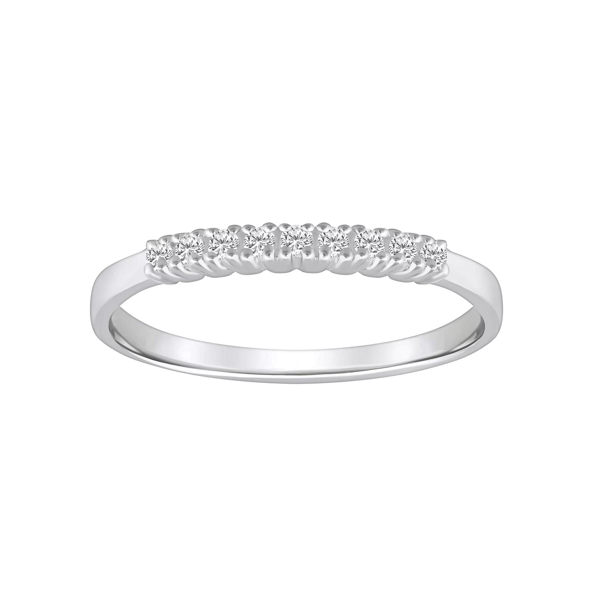 Alyson Layne 14k Gold 1/7 Carat T.W. Diamond 9-Stone Wedding Ring, Womens White Product Image