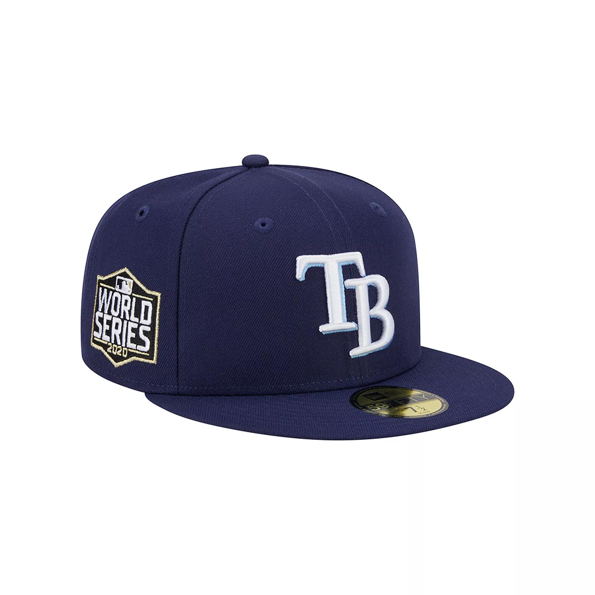 Men's New Era Navy Tampa Bay Rays  2020 World Series Team Color 59FIFTY Fitted Hat, Size: 7 3/8, Blue Product Image
