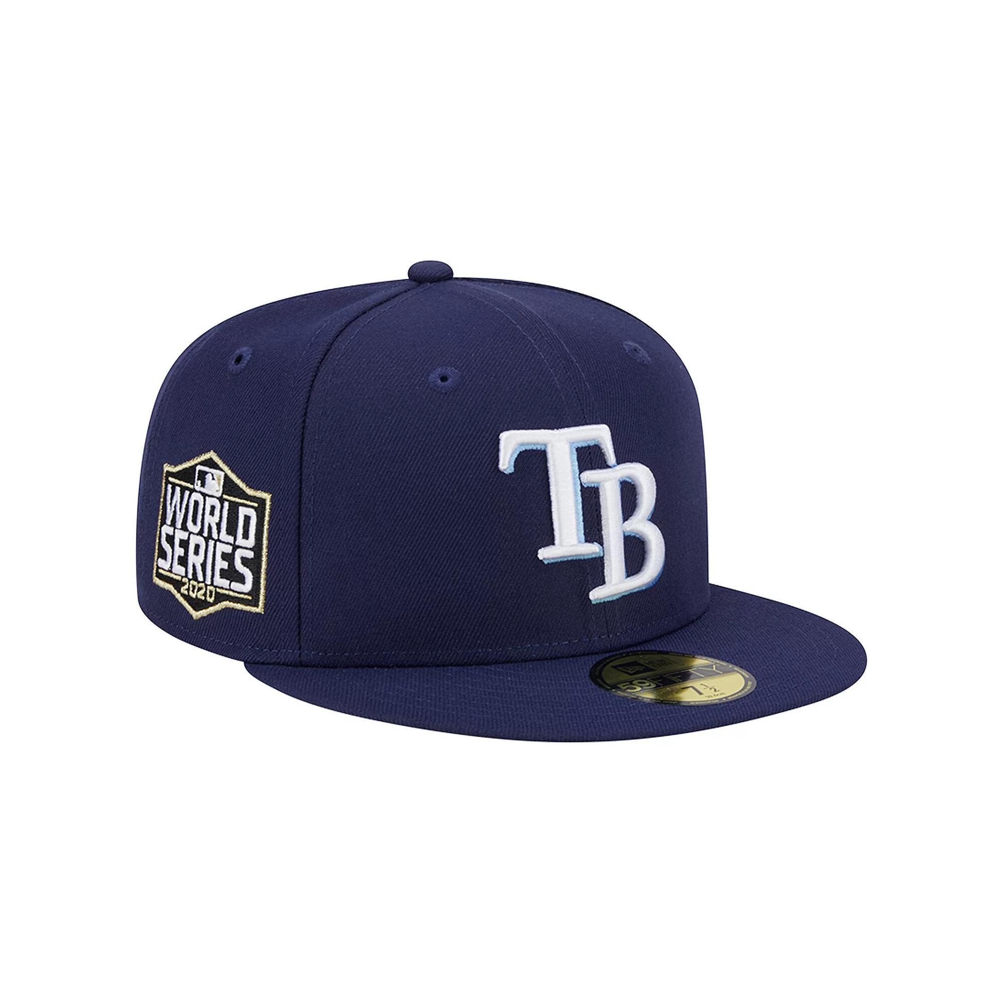 Men's New Era Navy Tampa Bay Rays  2020 World Series Team Color 59FIFTY Fitted Hat, Size: 7 3/8, Blue Product Image