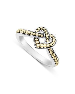 LAGOS Two-tone Beloved 10mm Heart Ring In Silver And Gold Product Image