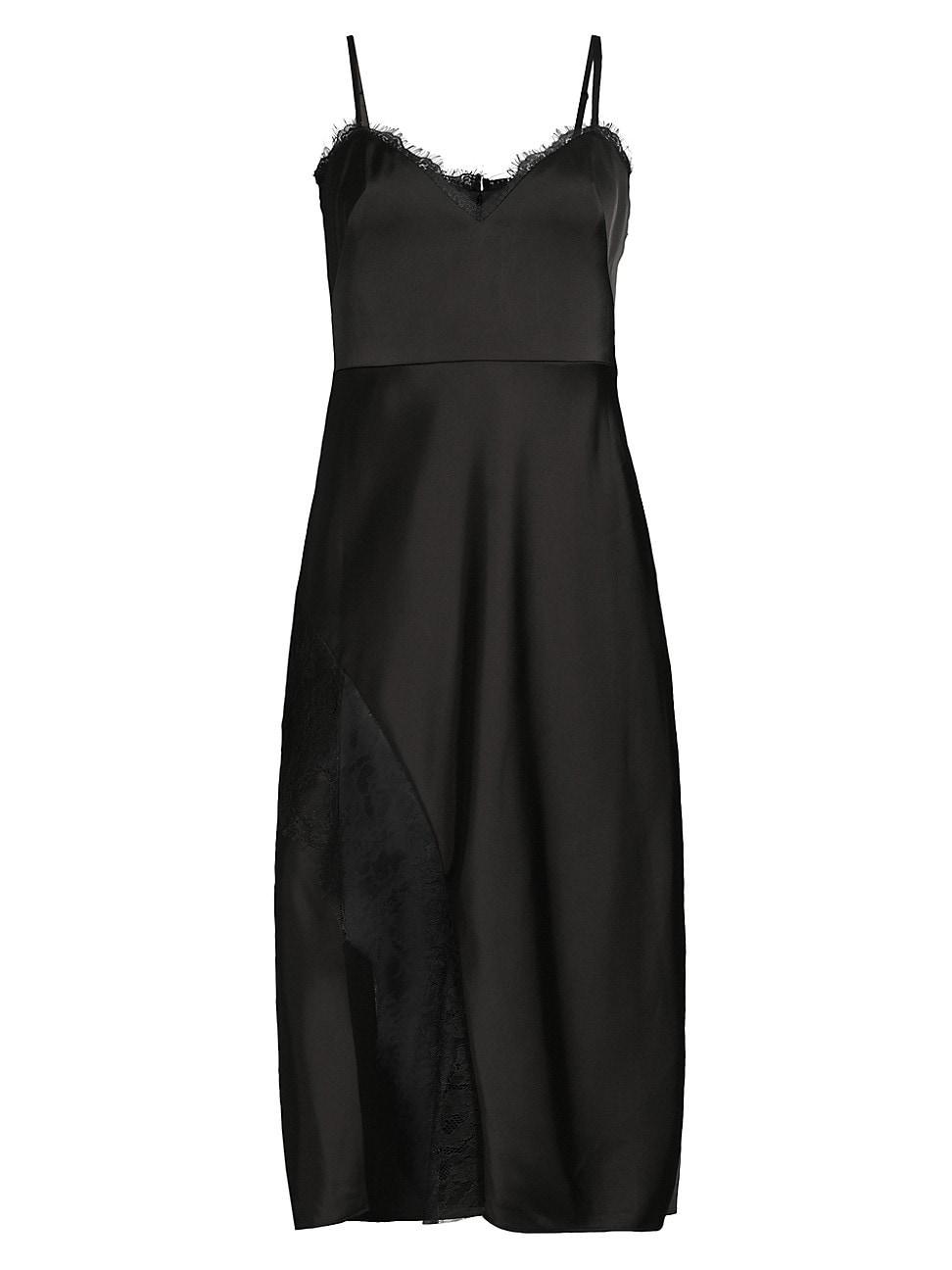 Womens Satin Lace Sweetheart Midi-Dress Product Image
