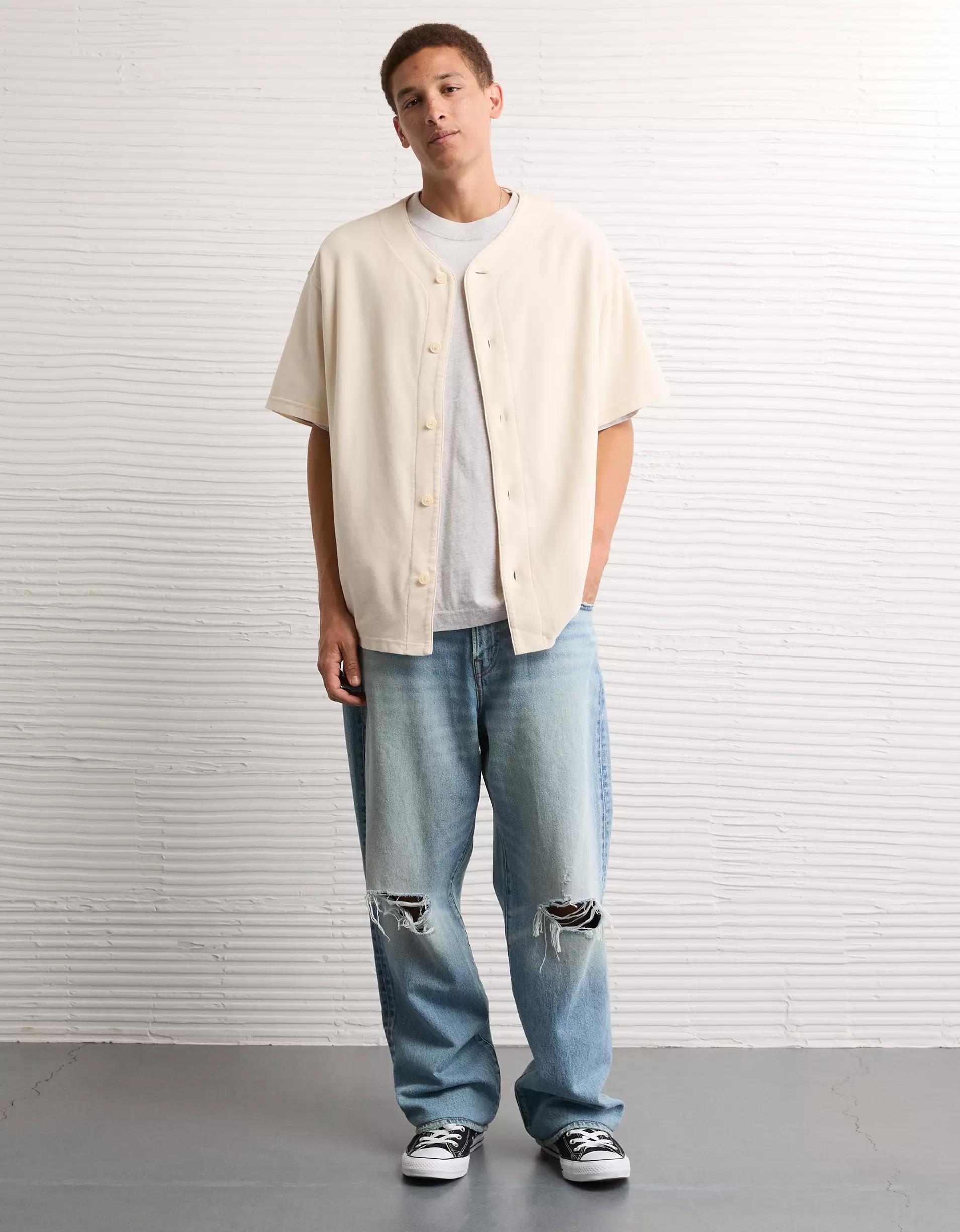 AE Button-Up Baseball T-Shirt Product Image