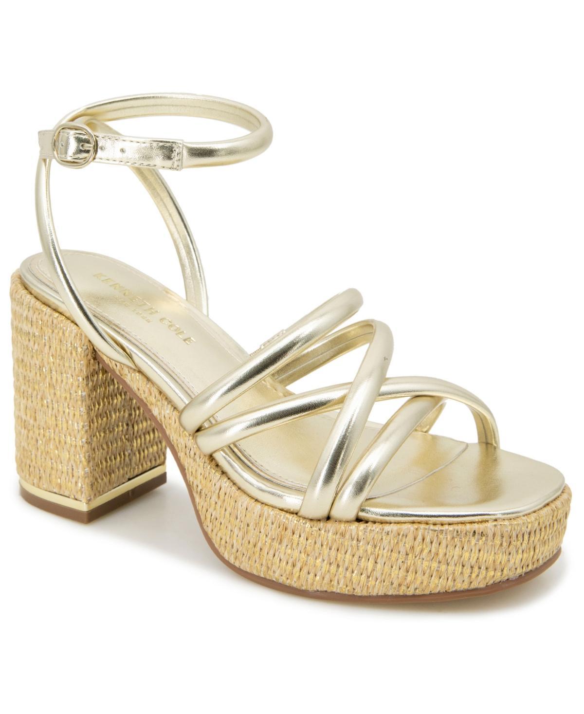 Kenneth Cole Womens Daphne Strappy Espadrille Platform High Heel Sandals Product Image