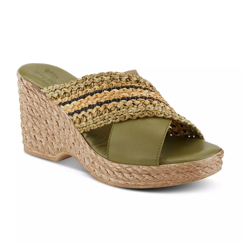 Spring Step Fazzina Women's Slide Sandals, Size: 41, Olive Green Product Image