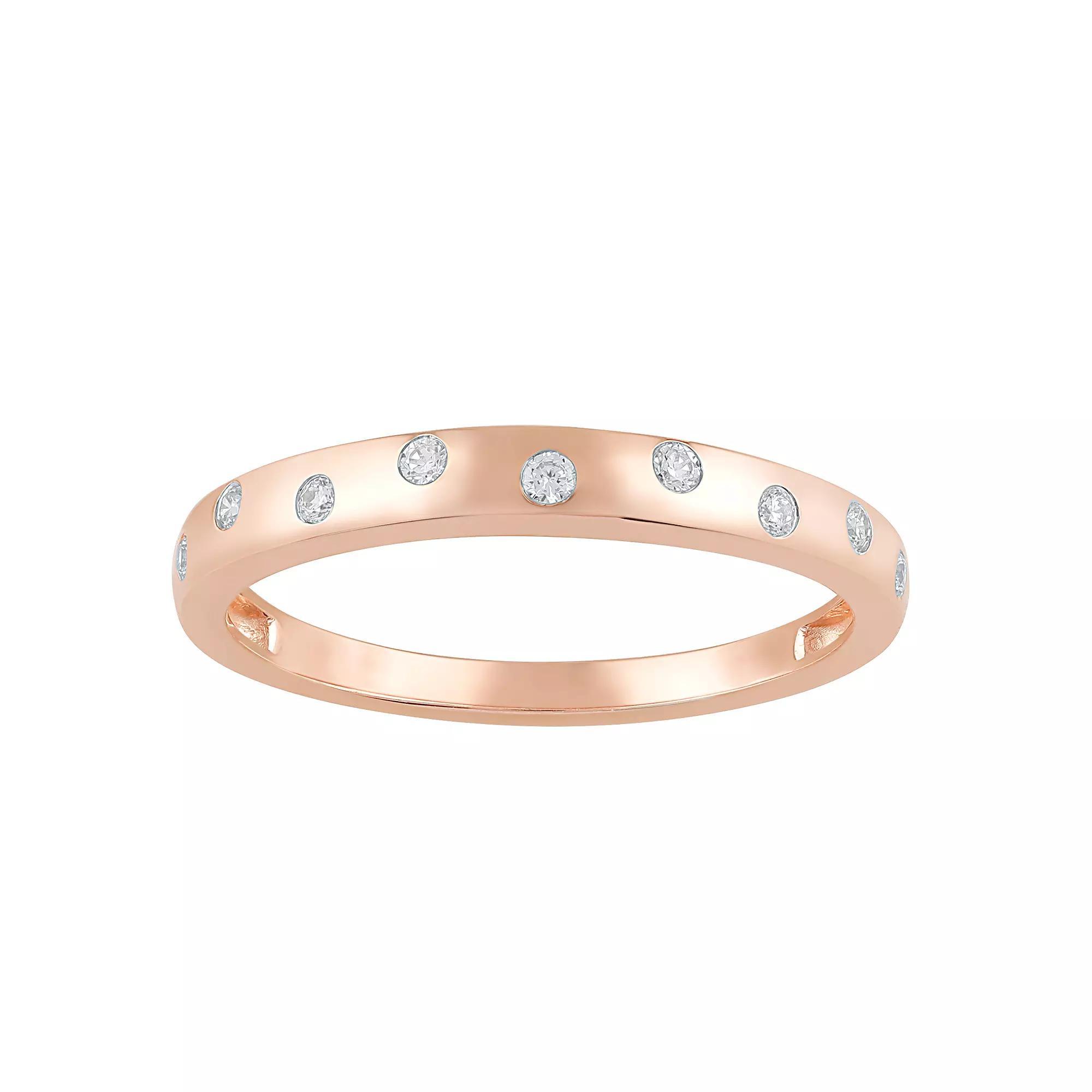 10k Rose Gold 1/10 Carat T.W. Diamond Stackable Ring, Women's, Size: 8 Product Image