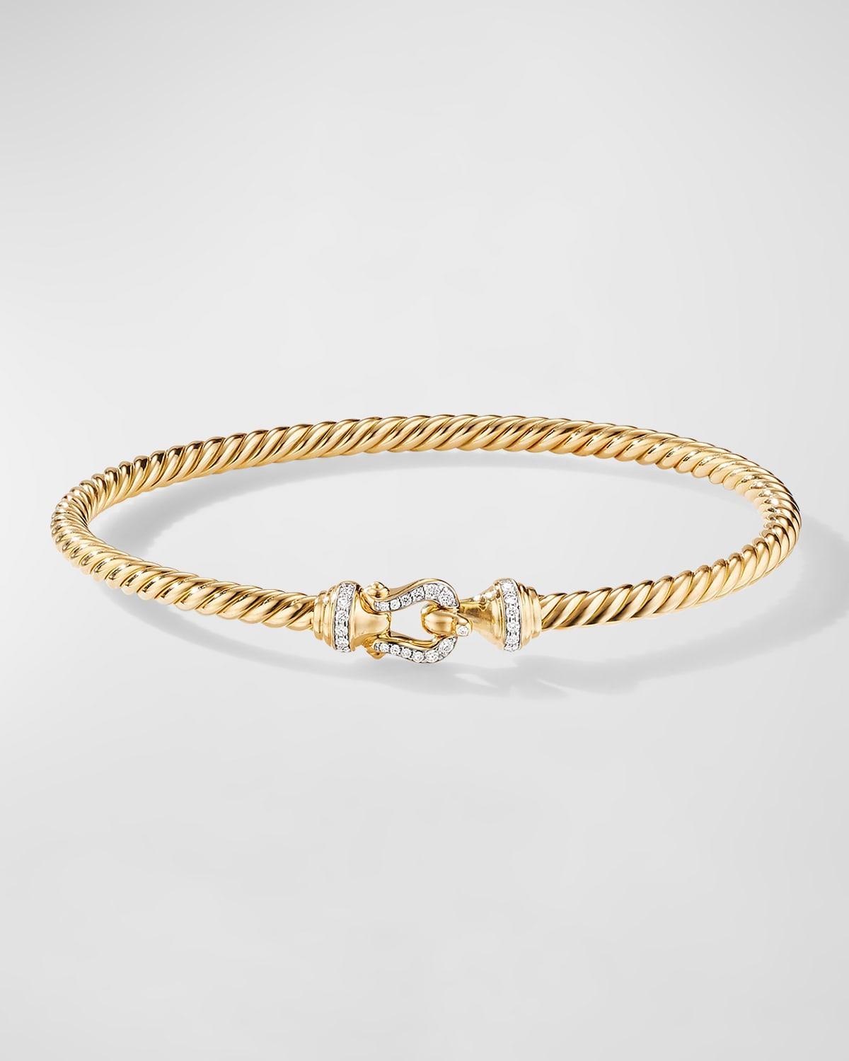 Womens Buckle Cablespira Bracelet in 18K Yellow Gold Product Image