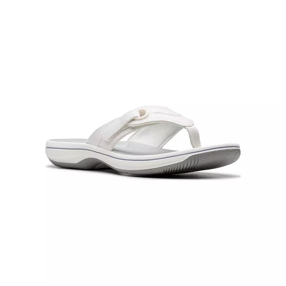Clarks® Cloudsteppers Breeze Reyna Women's Flip Flop Sandals, Size: 8, White Product Image