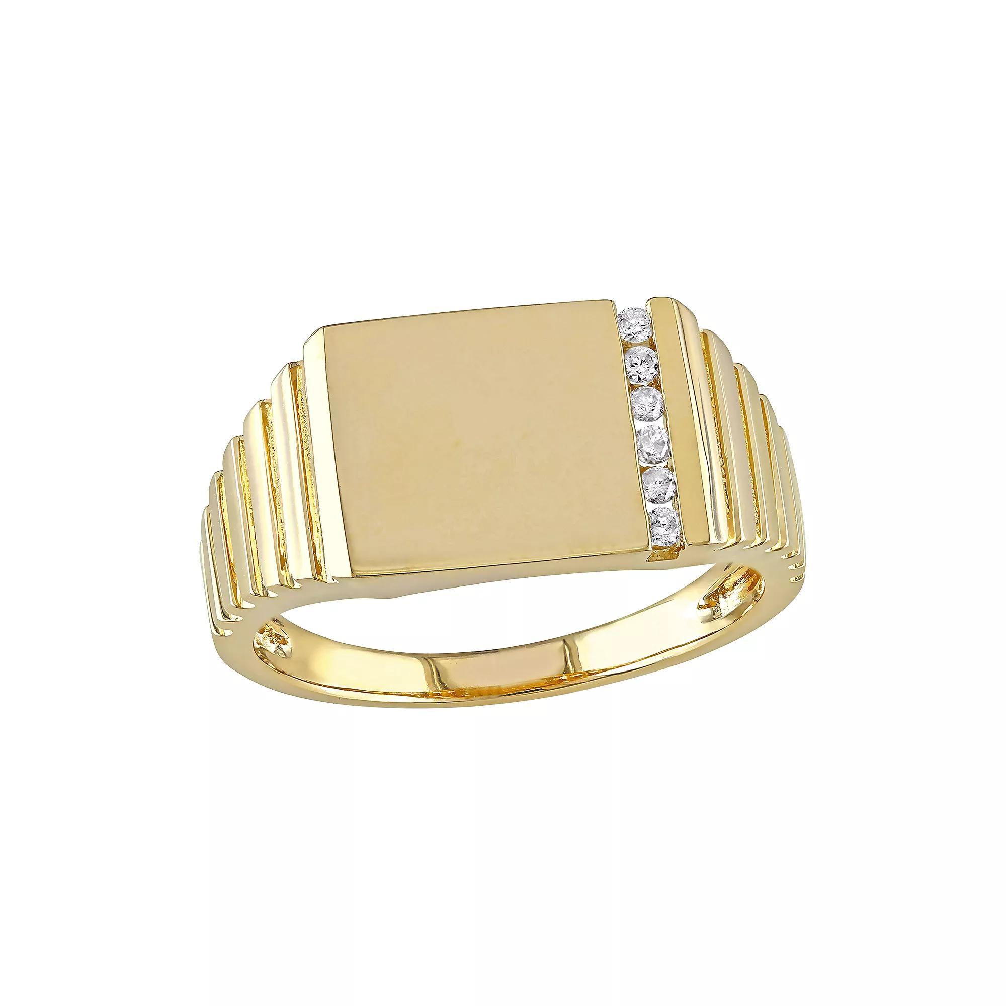 Stella Grace 10k Gold 1/10 Carat Diamond Rectangle Ring, Women's, Size: 12 Product Image
