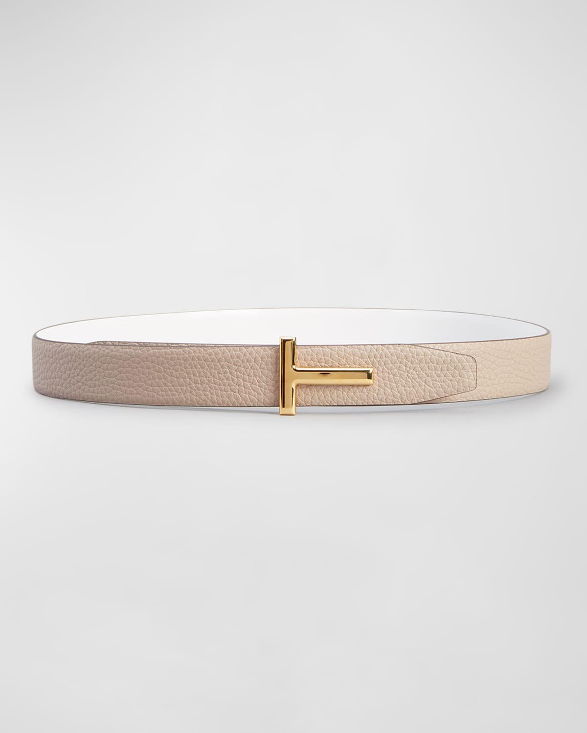 Reversible T-Logo Leather Belt Product Image