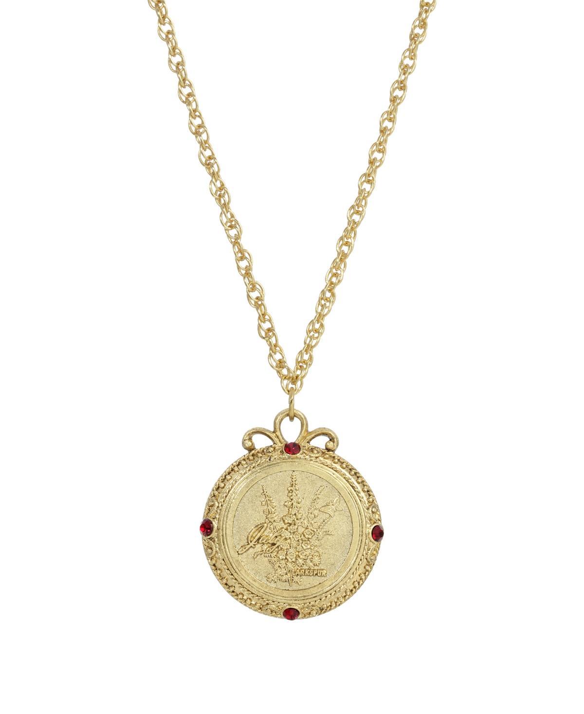 1928 Gold Tone Flower of the Month Pendant Necklace, Womens, September Product Image