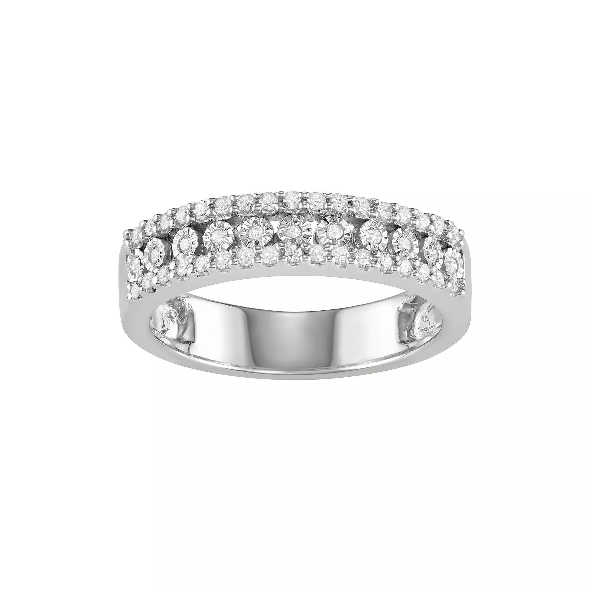 Sterling Silver 1/4 Carat T.W. Diamond Ring, Women's, Size: 9, Silver Tone Product Image