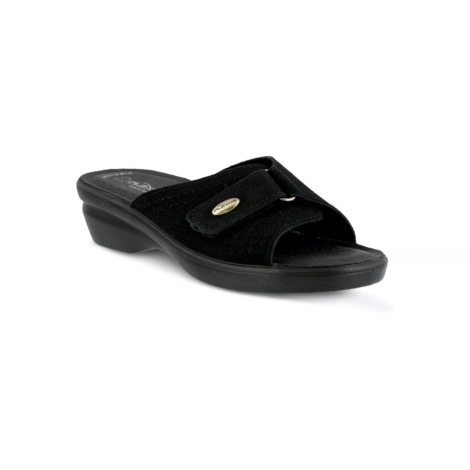 Flexus by Spring Step Kea Women's Suede Slide Sandals, Size: 37, Black Product Image