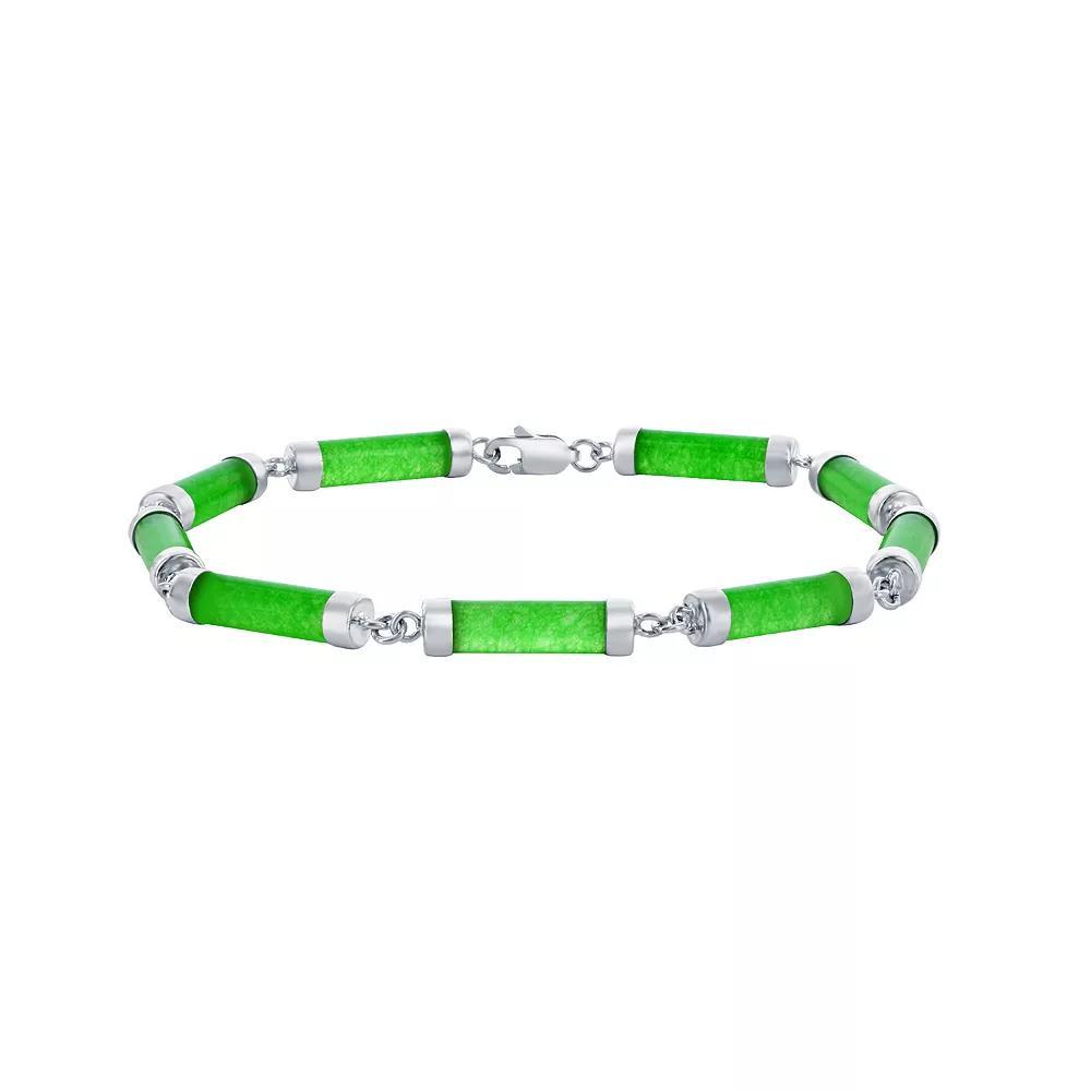 Argento Bella Sterling Silver Green Quartz Cylinder Link Bracelet, Women's, Size: 7.5" Product Image
