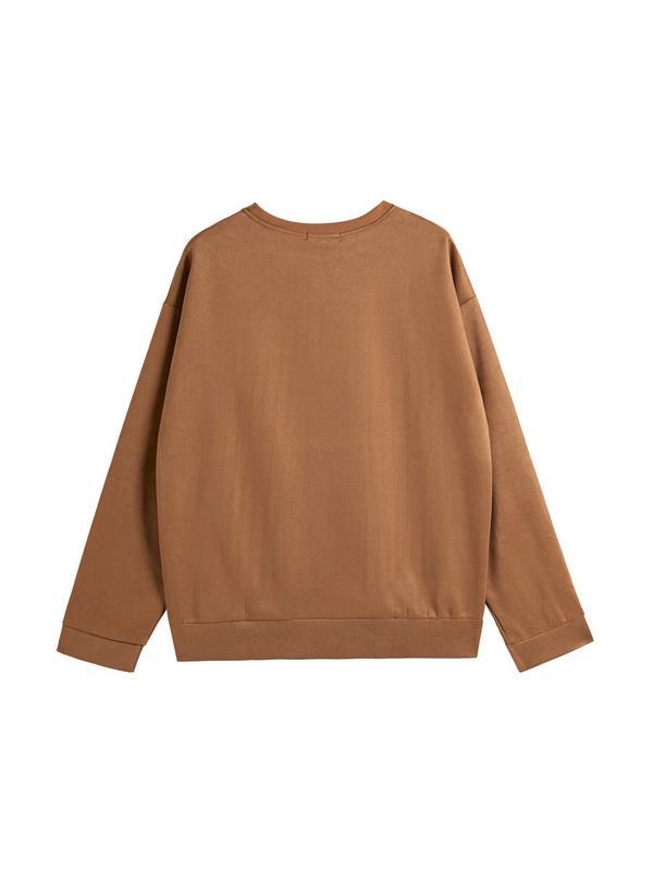 Men's Suede Cross Chain Decor Sweatshirt Product Image
