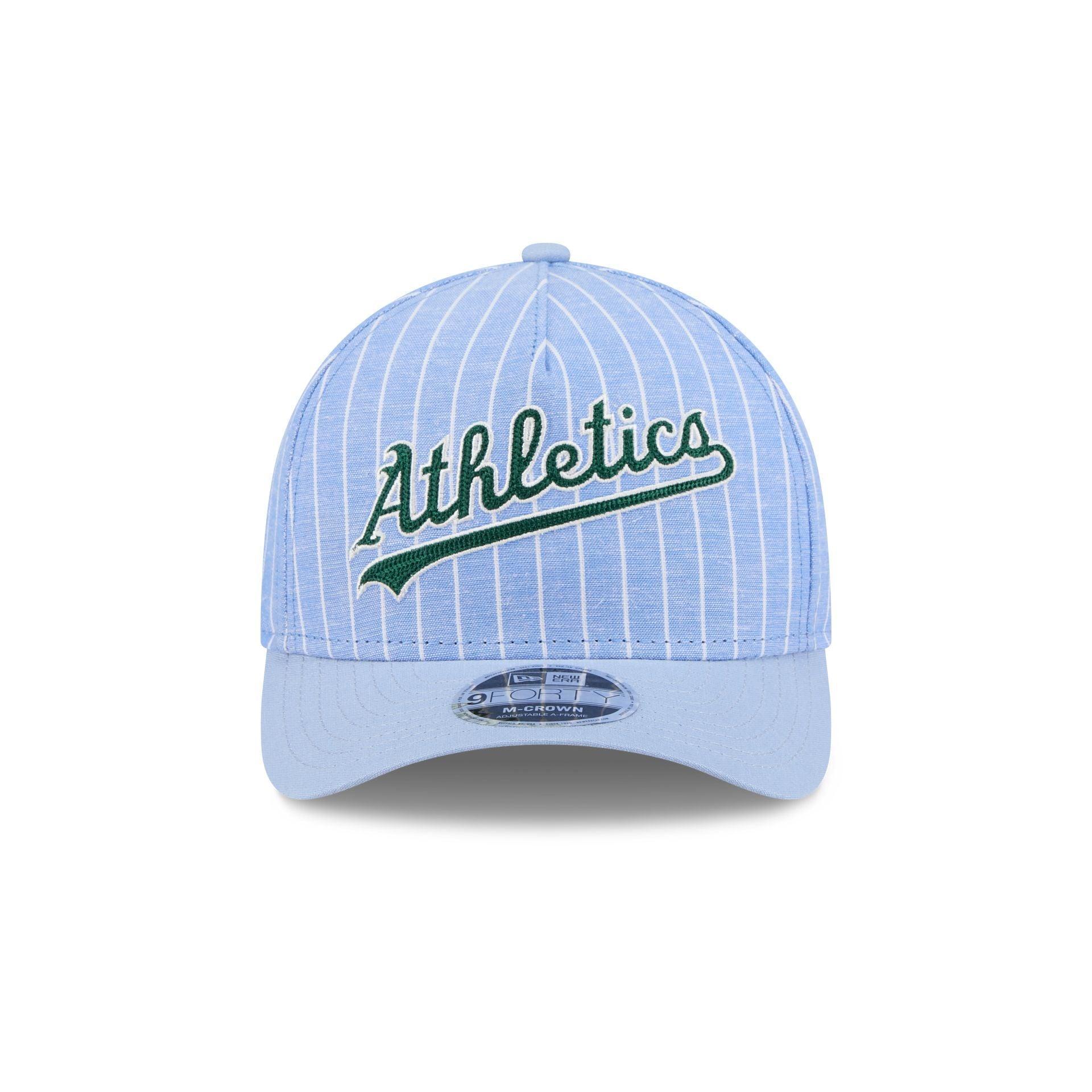 Athletics Pinstripe Linen 9FORTY M-Crown A-Frame Snapback Hat Male Product Image