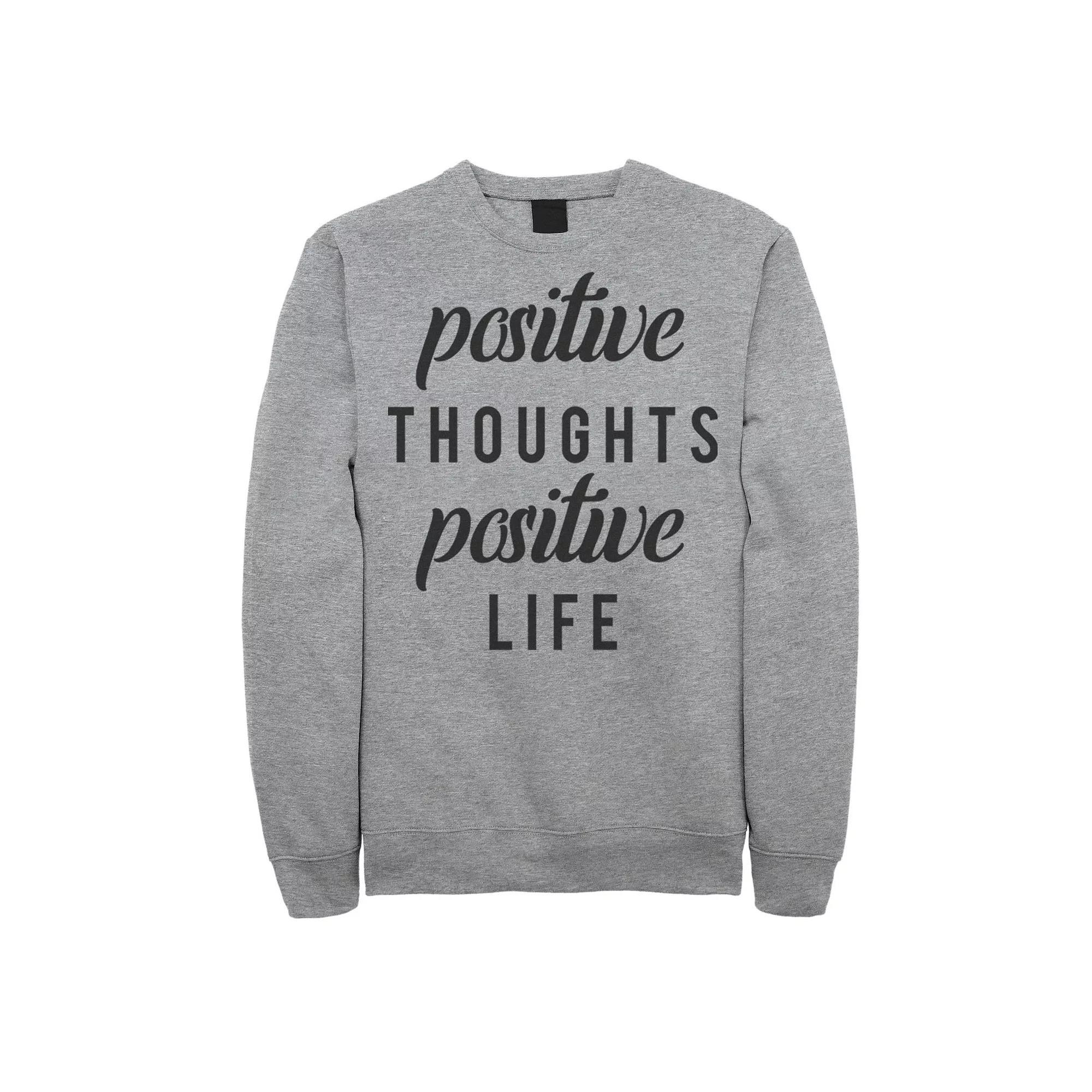 Men's Fifth Sun "Positive Thoughts Positive Life" Sweatshirt, Size: Medium, Athletic Grey Product Image