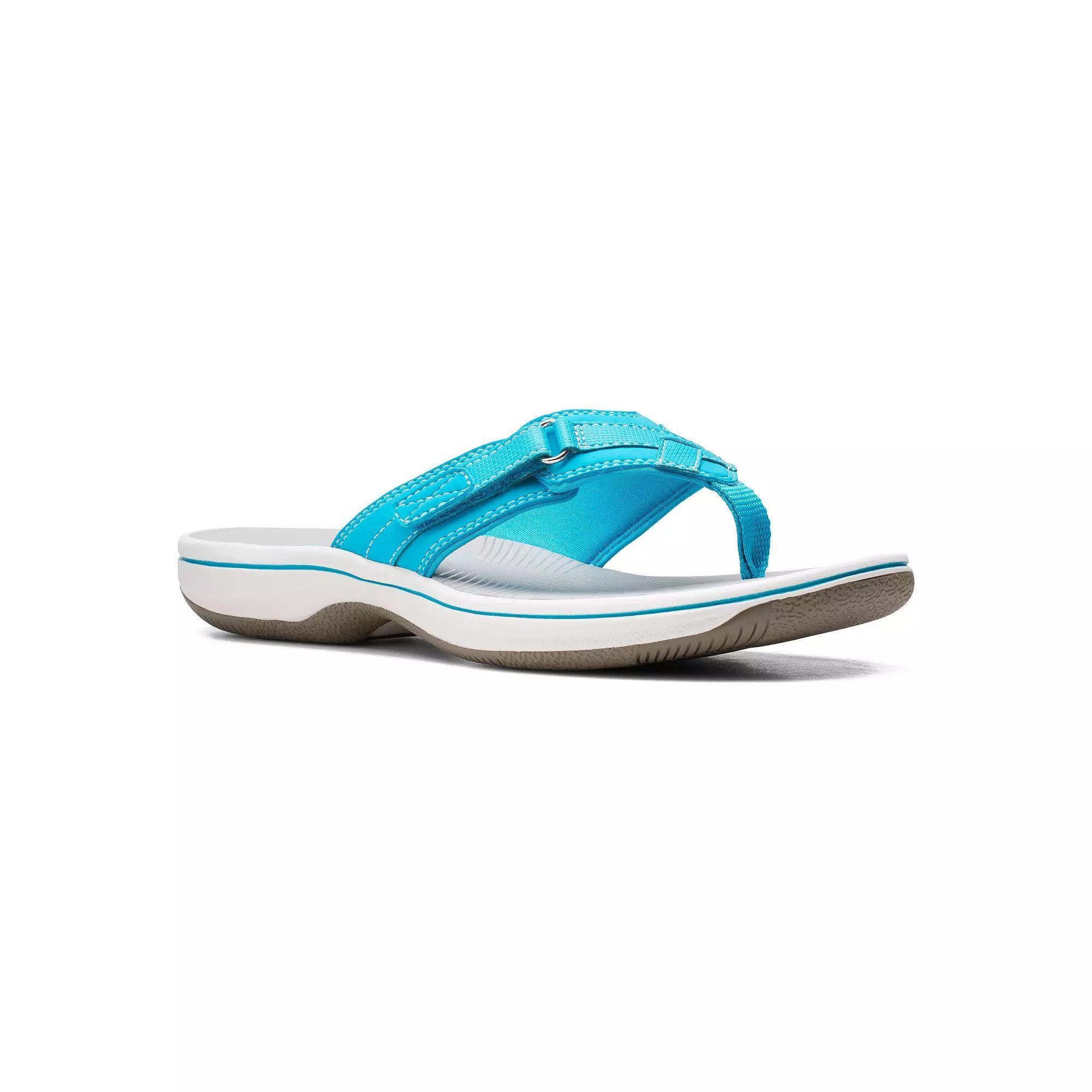 Clarks® Breeze Sea Cloudstepper Women's Flip Flop Sandals, Size: 12, Blue Product Image