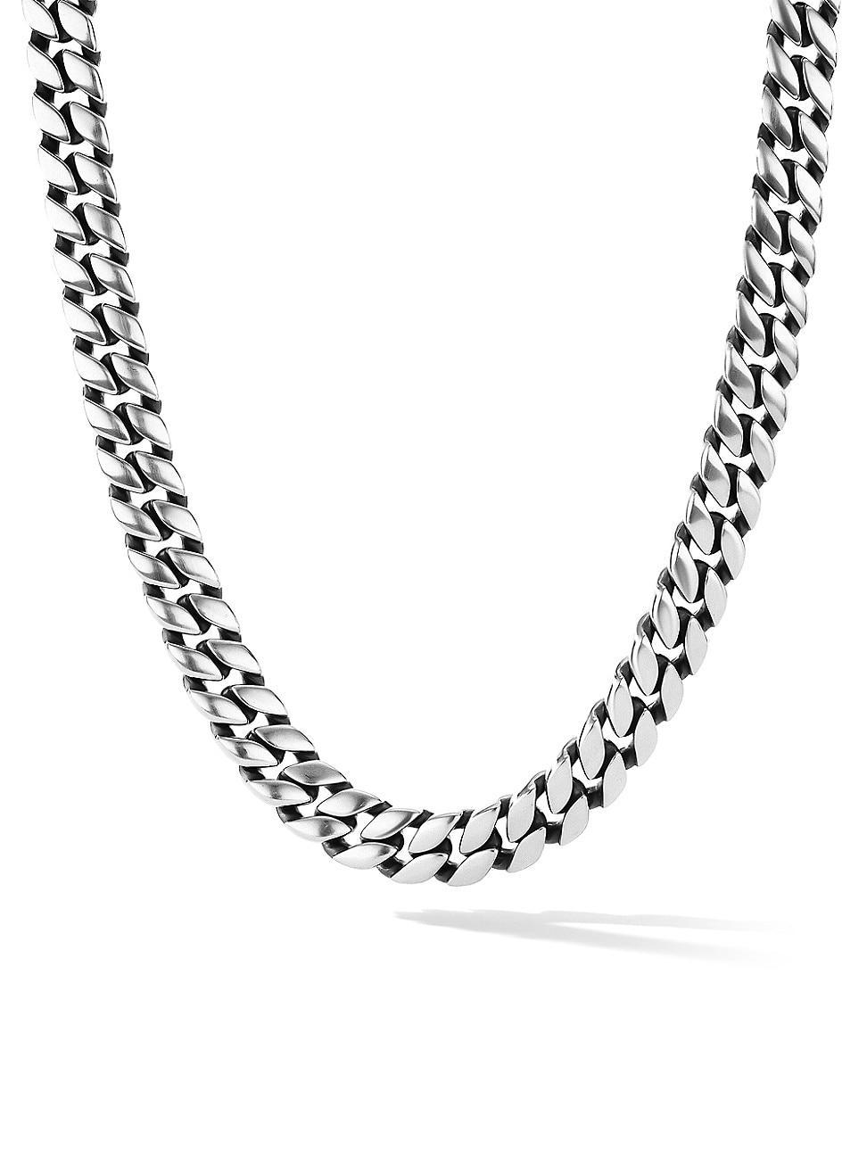 Mens Curb Chain Necklace in Sterling Silver, 11.5MM Product Image