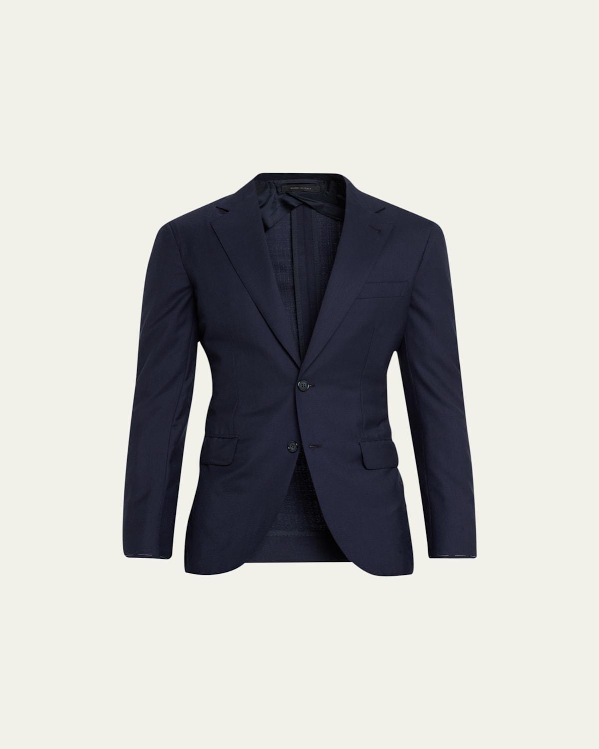 Mens Solid Wool-Silk Blazer Product Image