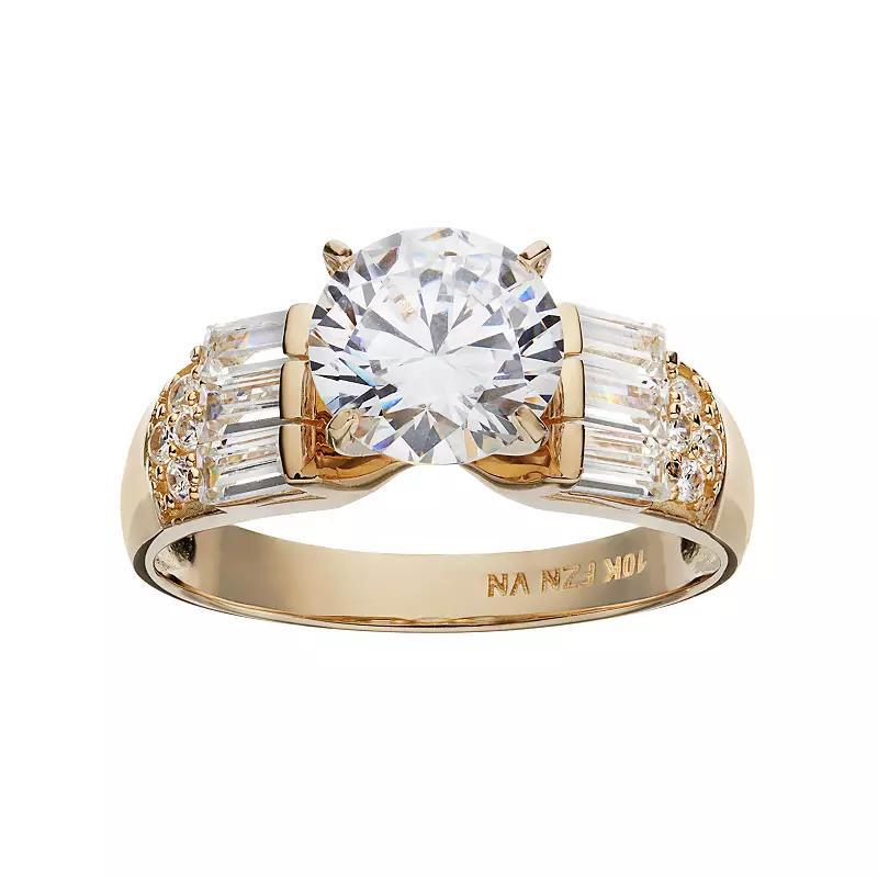 Cubic Zirconia 10k Gold Ring, Women's, Size: 8, White Product Image