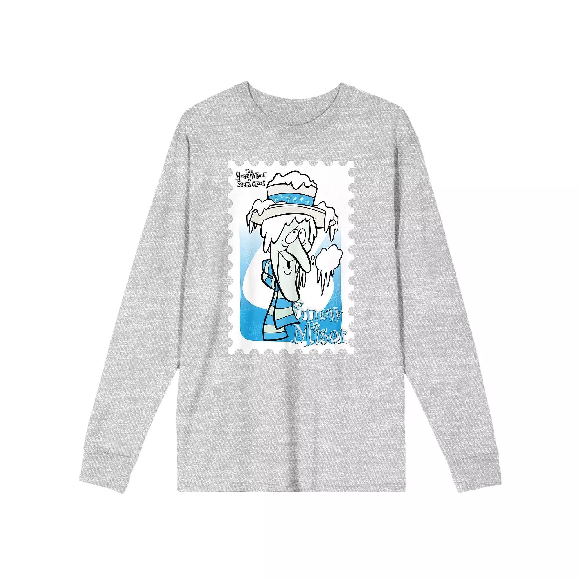 Men's The Year Without A Santa Claus Snow Miser Stamp Tee, Size: XL, Gray Product Image